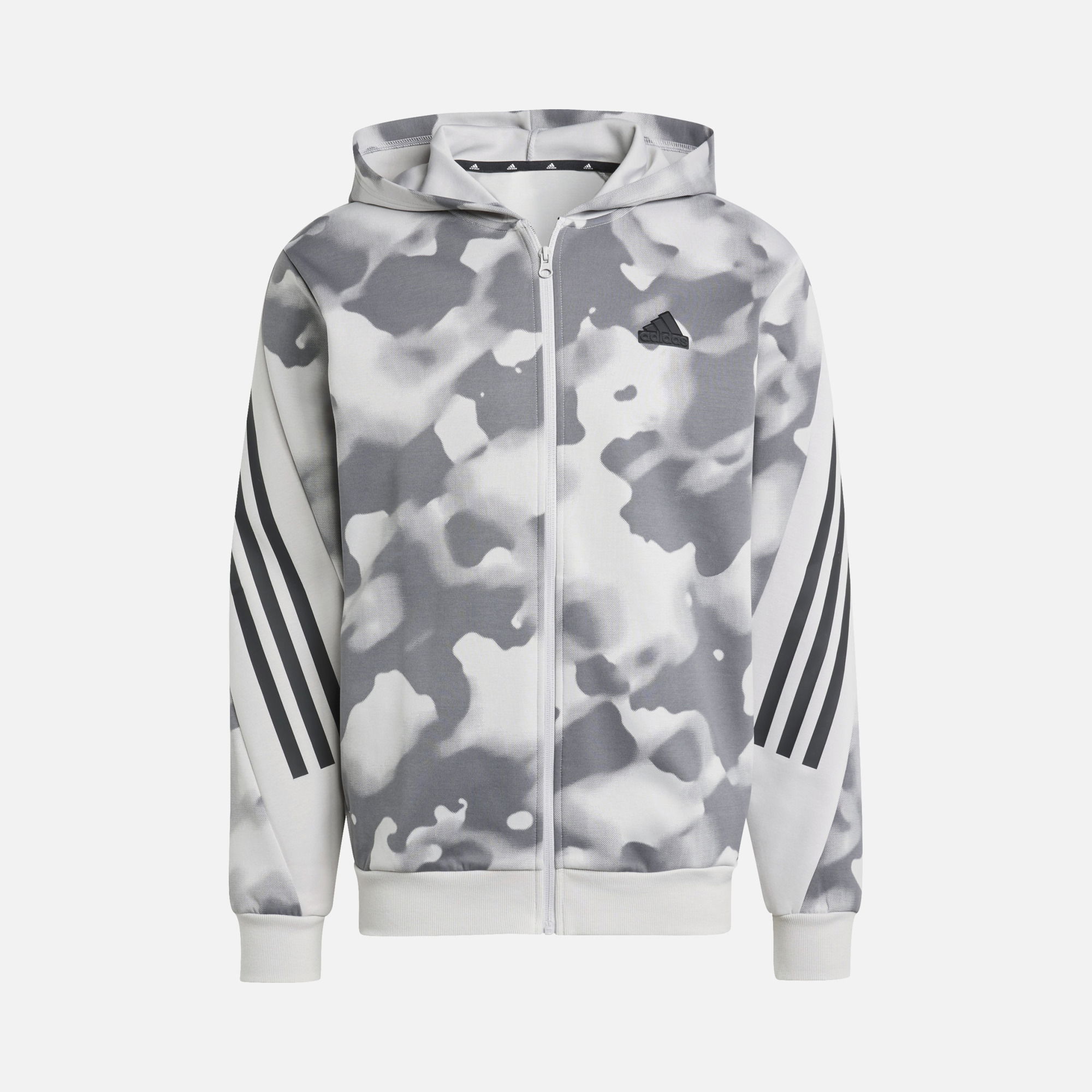 adidas Future Icons 3-Stripes Allover Print Full-Zip Hoodie Erkek Sweatshirt