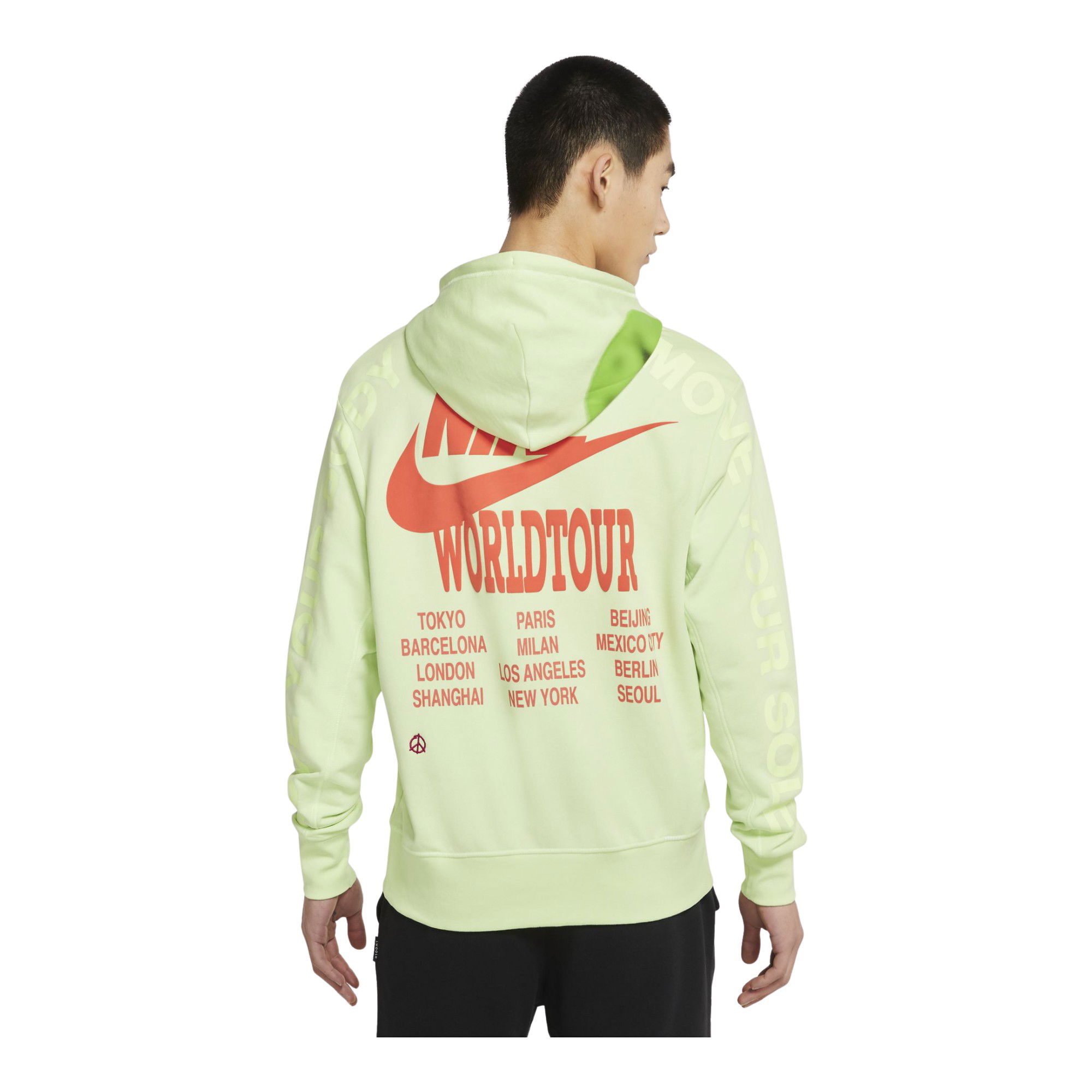 Nike Sportswear Pullover French Terry World Tour Hoodie Erkek Sweatshirt