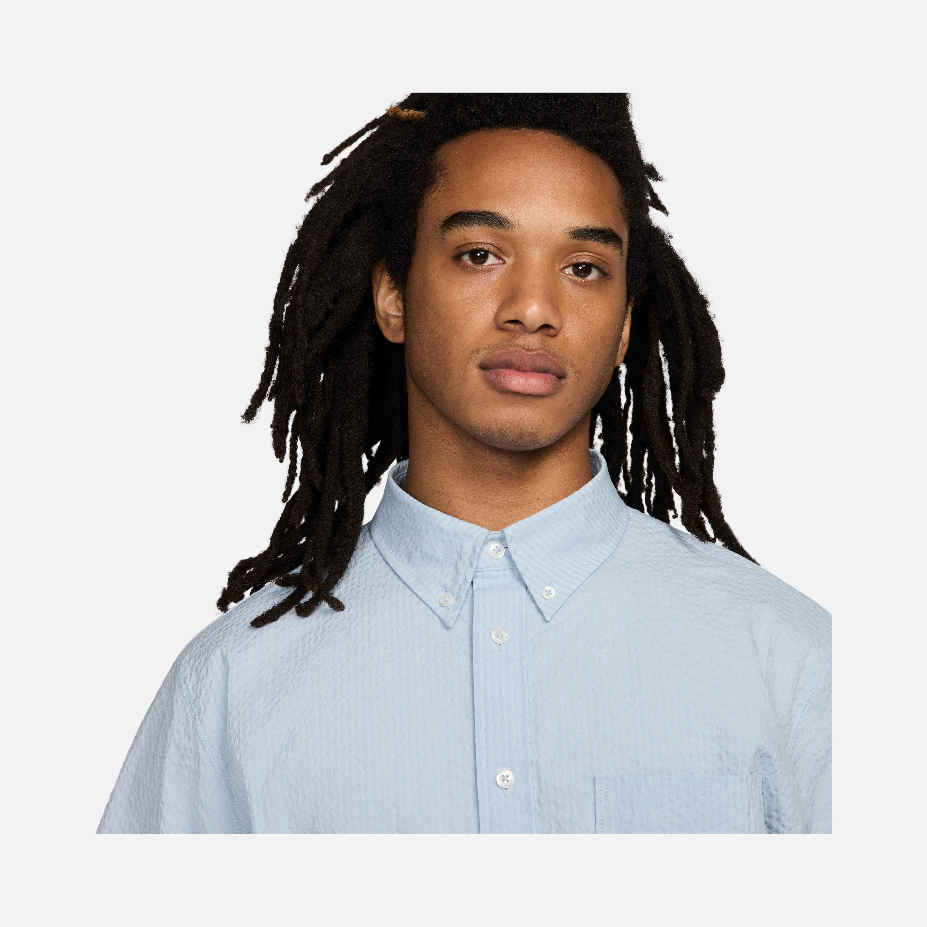 Nike Life Seersucker Fabric Button-Down Short-Sleeve Erkek Gömlek