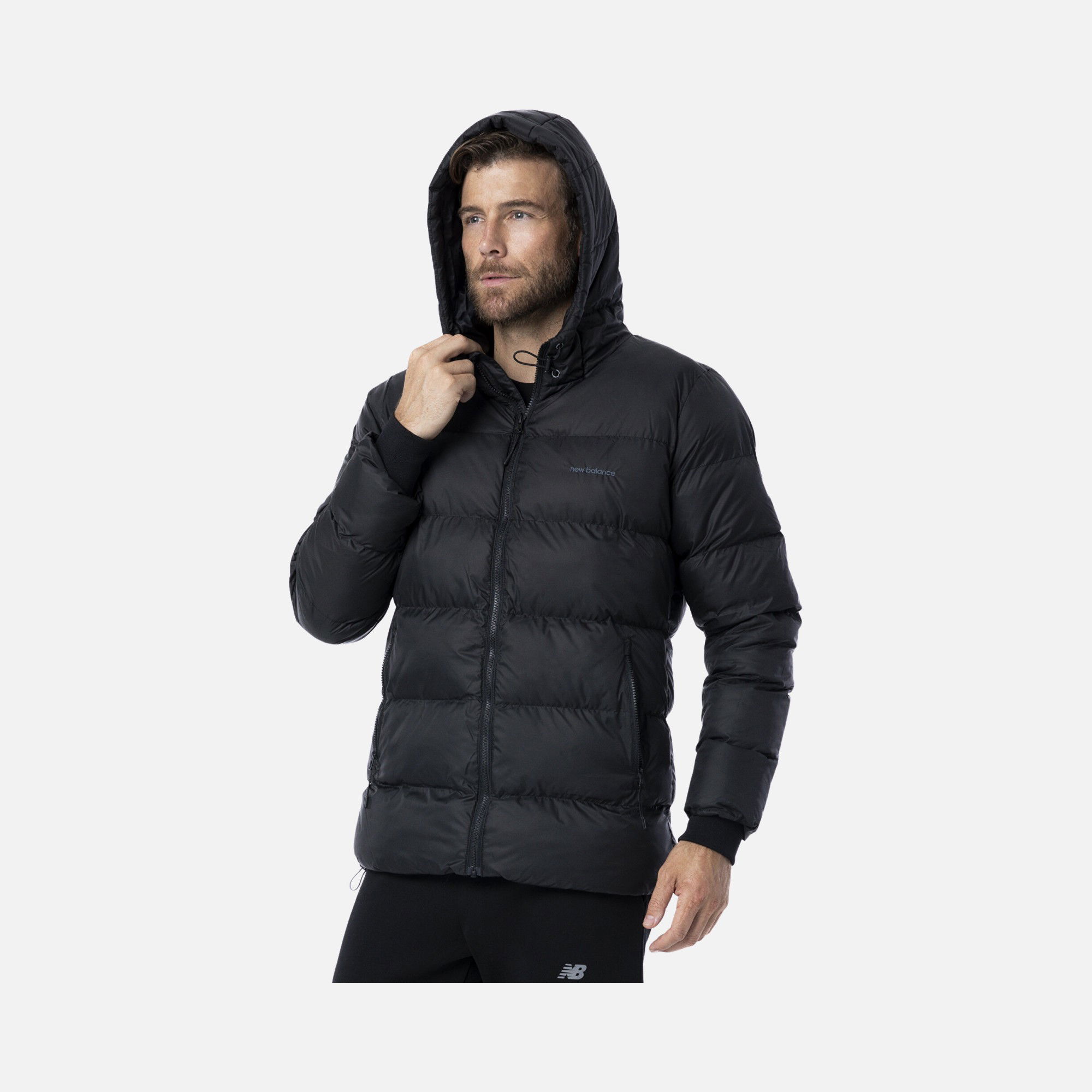 New Balance Sportswear Puffer MPJ3122 Full-Zip Hoodie Erkek Mont