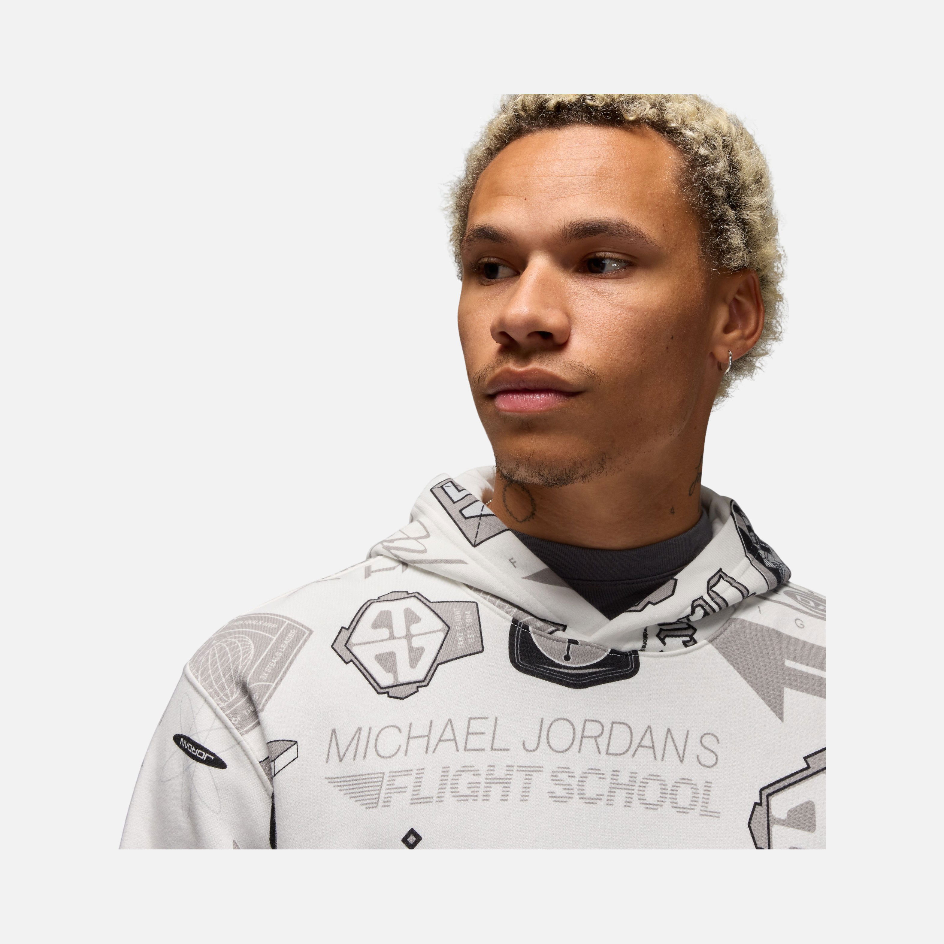 Nike Michael Jordan Essentials All Over Printed Fleece Pullover Erkek Sweatshirt