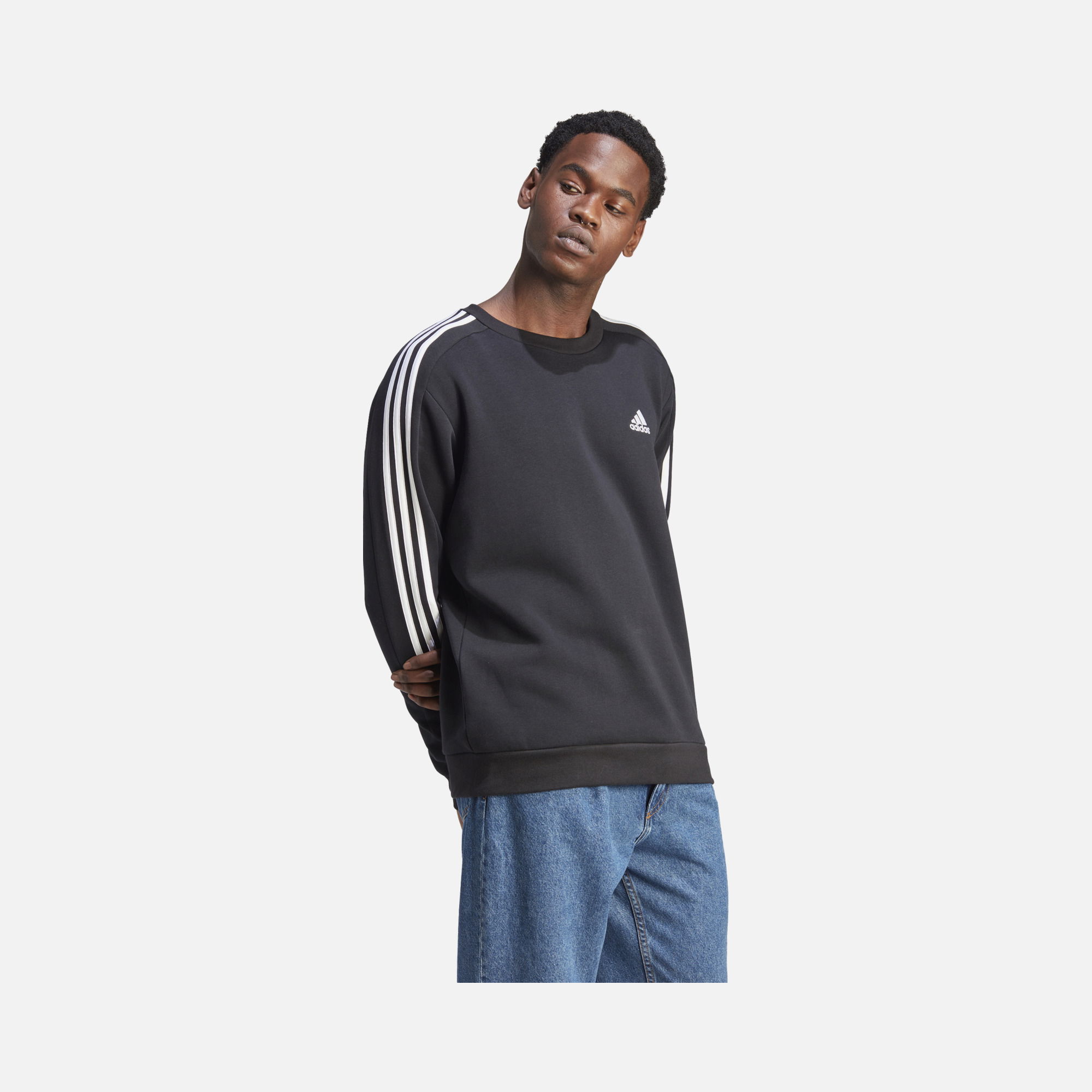 adidas Essentials Fleece 3-Stripes FW24 Erkek Sweatshirt