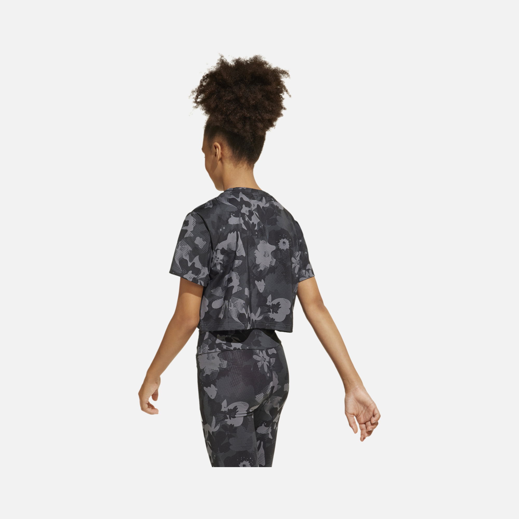 adidas Climacool Train Essentials All Over Printed Flower Cropped Gym & Training Short-Sleeve (Girls') Çocuk Tişört