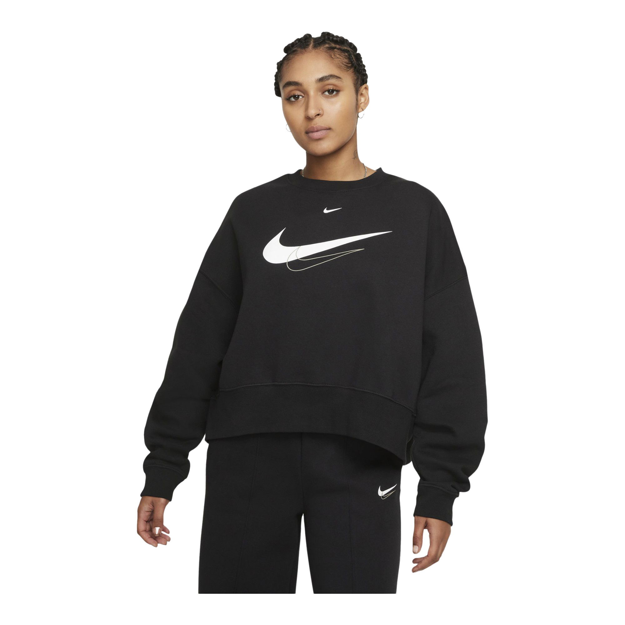 Nike Sportswear Trend Swoosh Printed Crop Fleece Kadın Sweatshirt