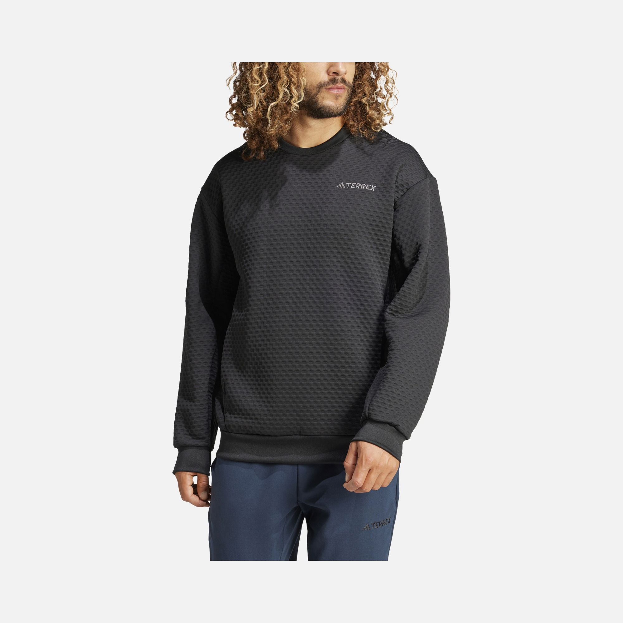 adidas Terrex Xploric Waffle Knit Crewneck Hiking Erkek Sweatshirt