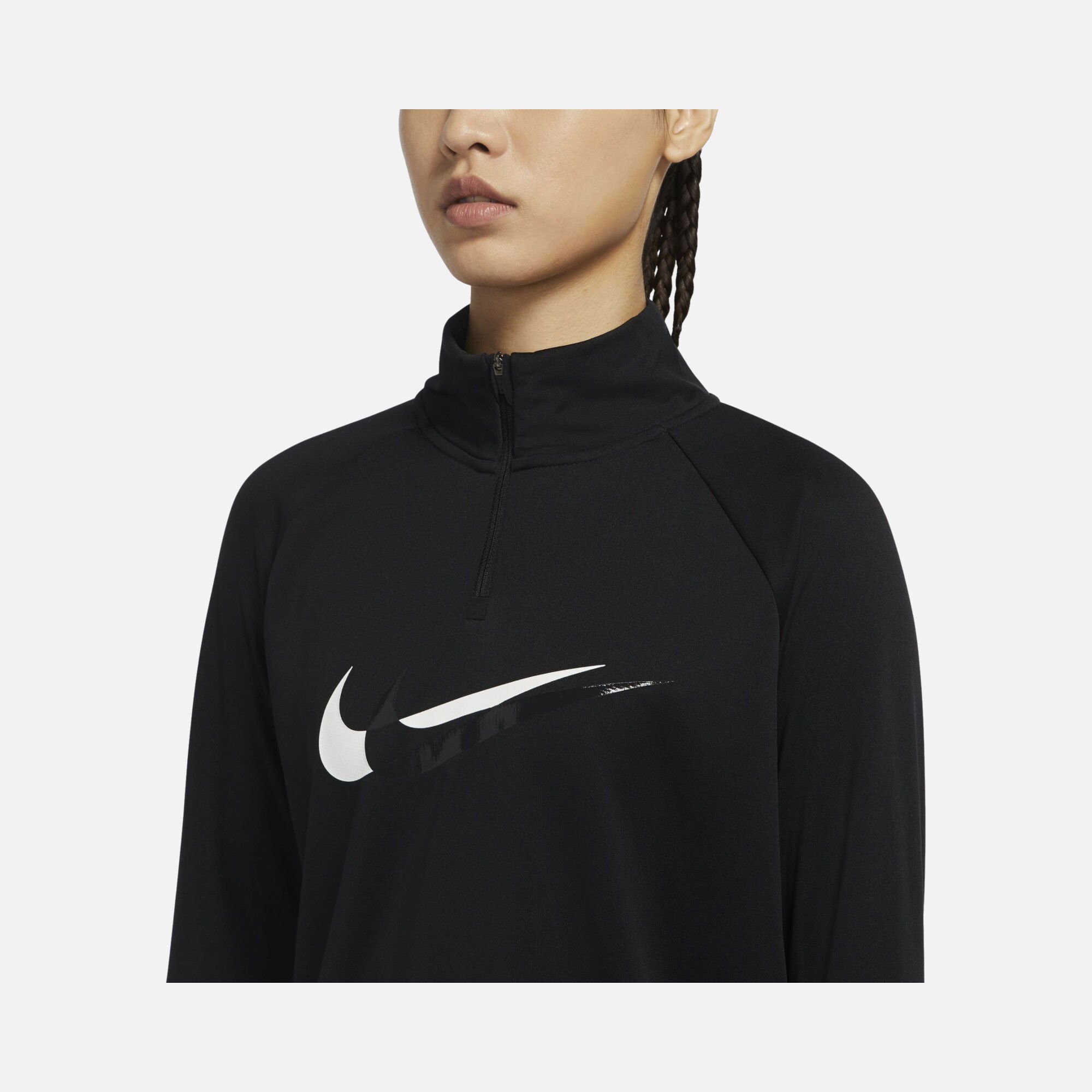 Nike Dri-Fit Swoosh Run 1/4-Zip Running Midlayer Long-Sleeve Kadın Tişört