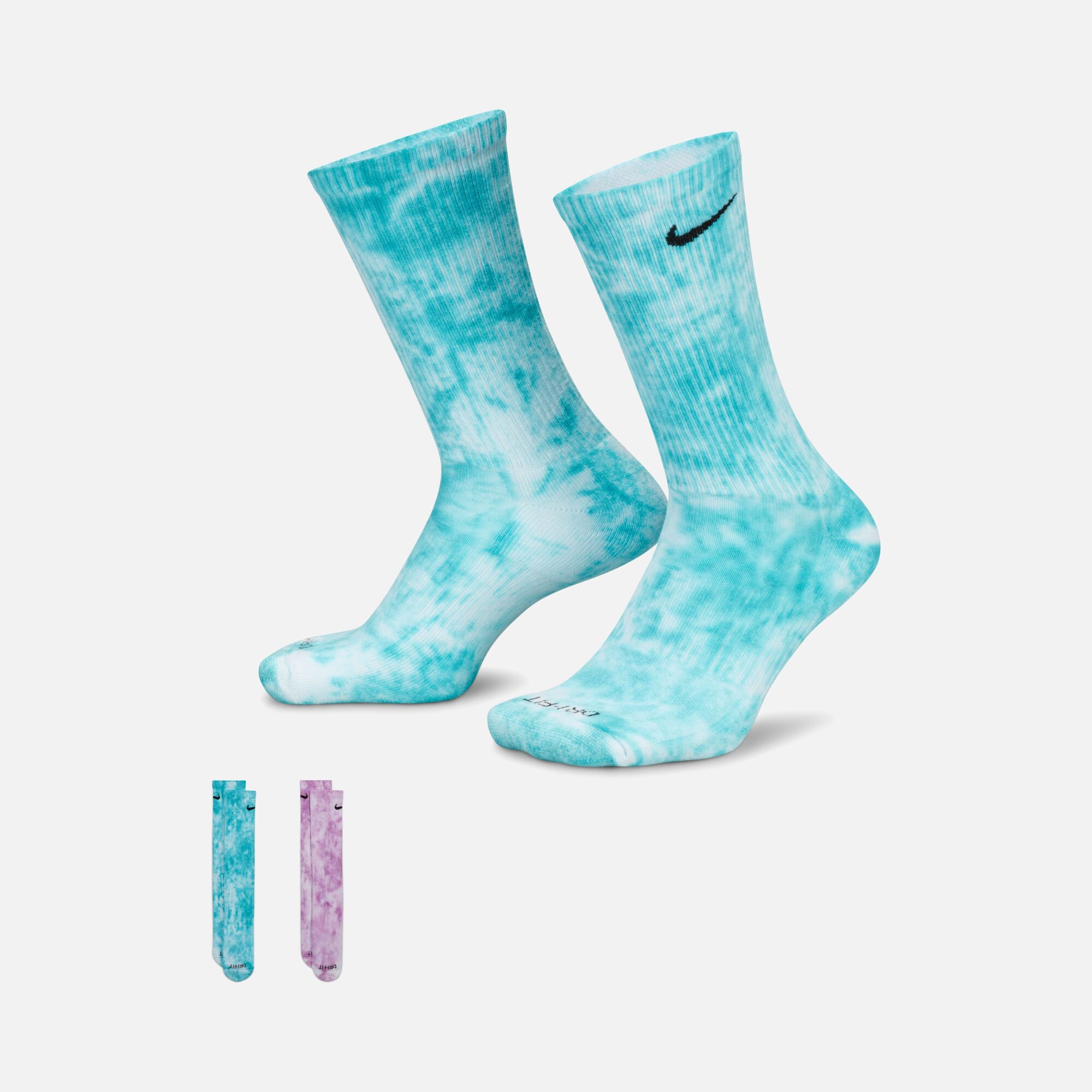 Nike Everyday Plus Cushioned Tie-Dye Crew (2 Pairs) Unisex Çorap