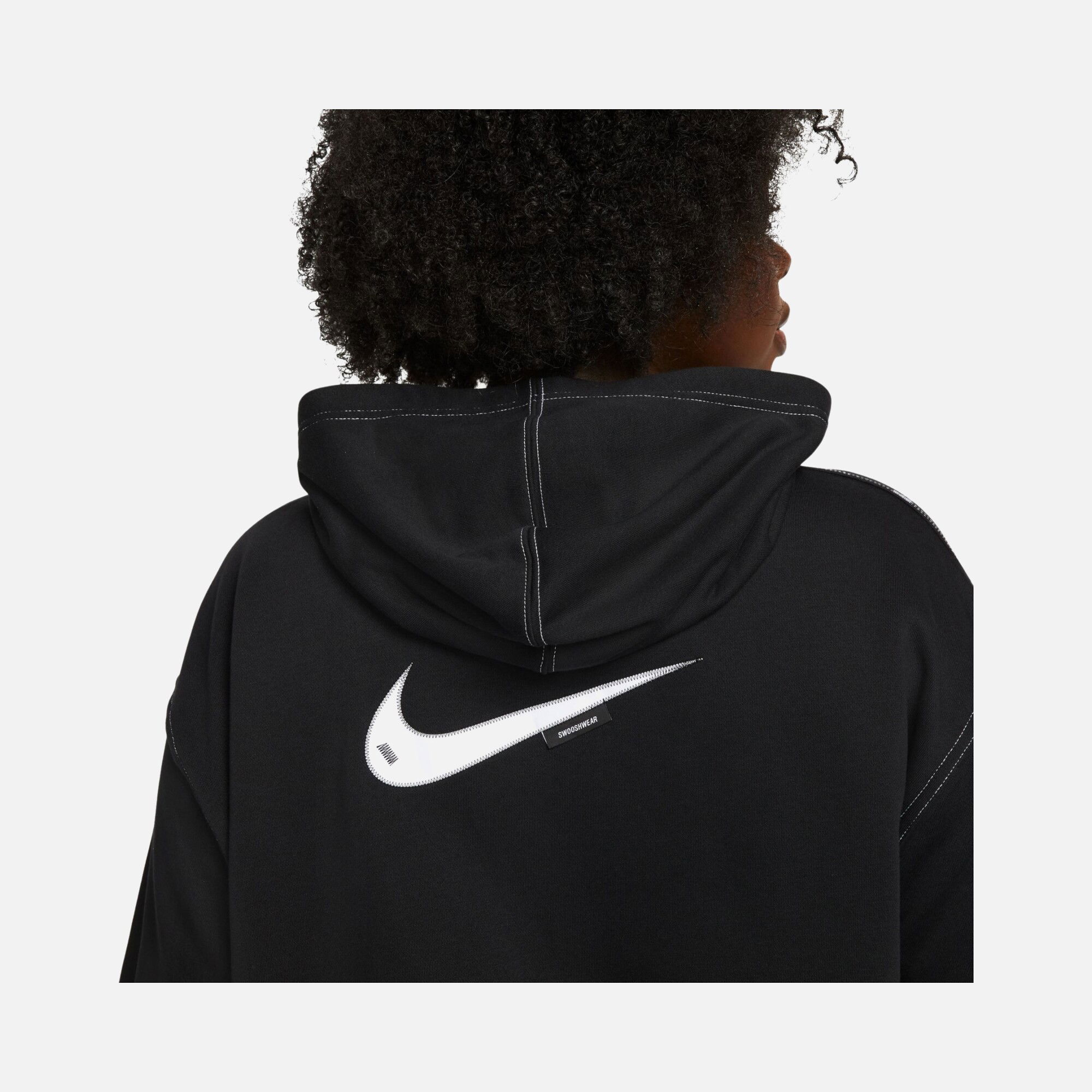Nike Sportswear Swoosh Fleece Hoodie (Plus Size) Kadın Sweatshirt