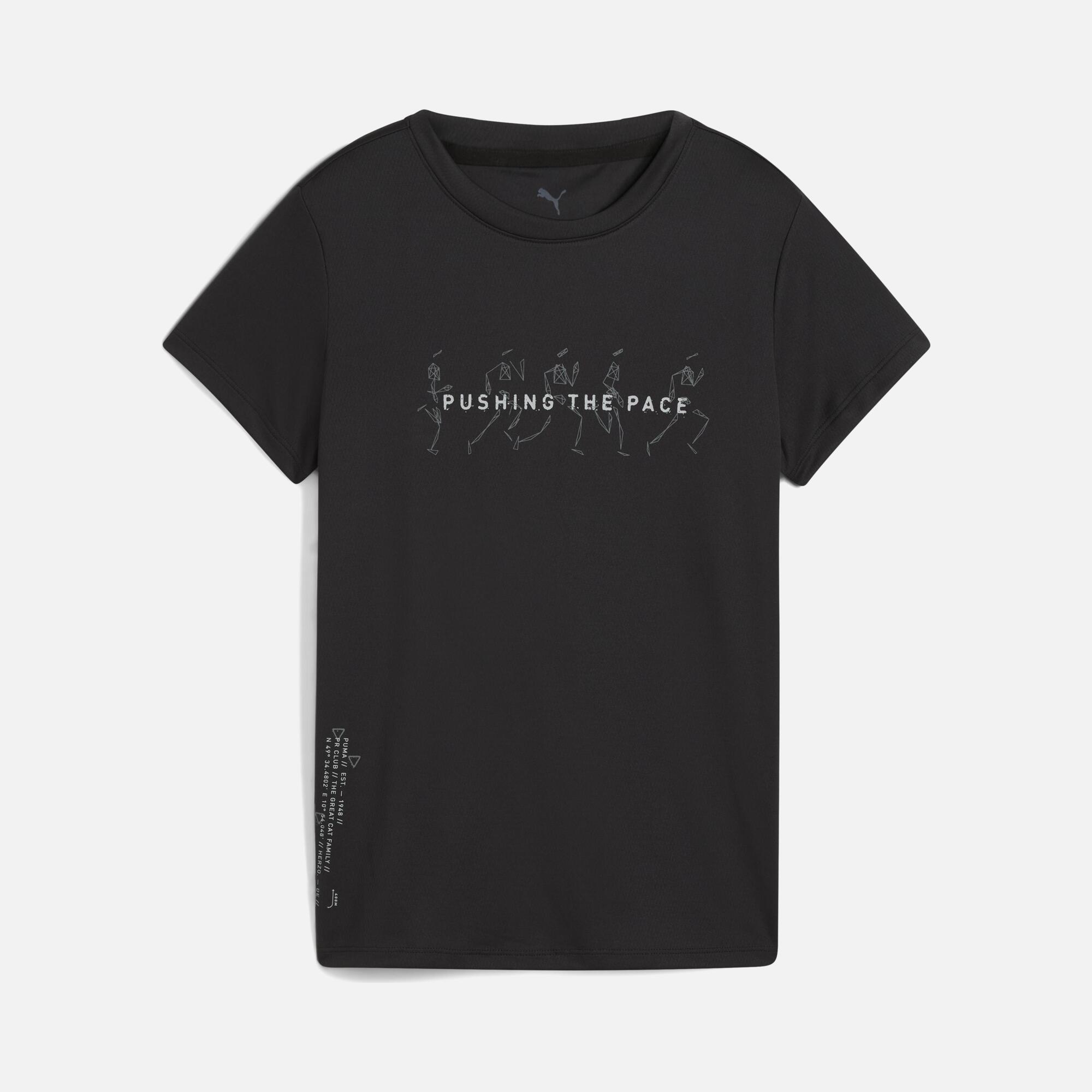 Puma Pushing The Pace Slogan Graphics Running Short-Sleeve Kadın Tişört