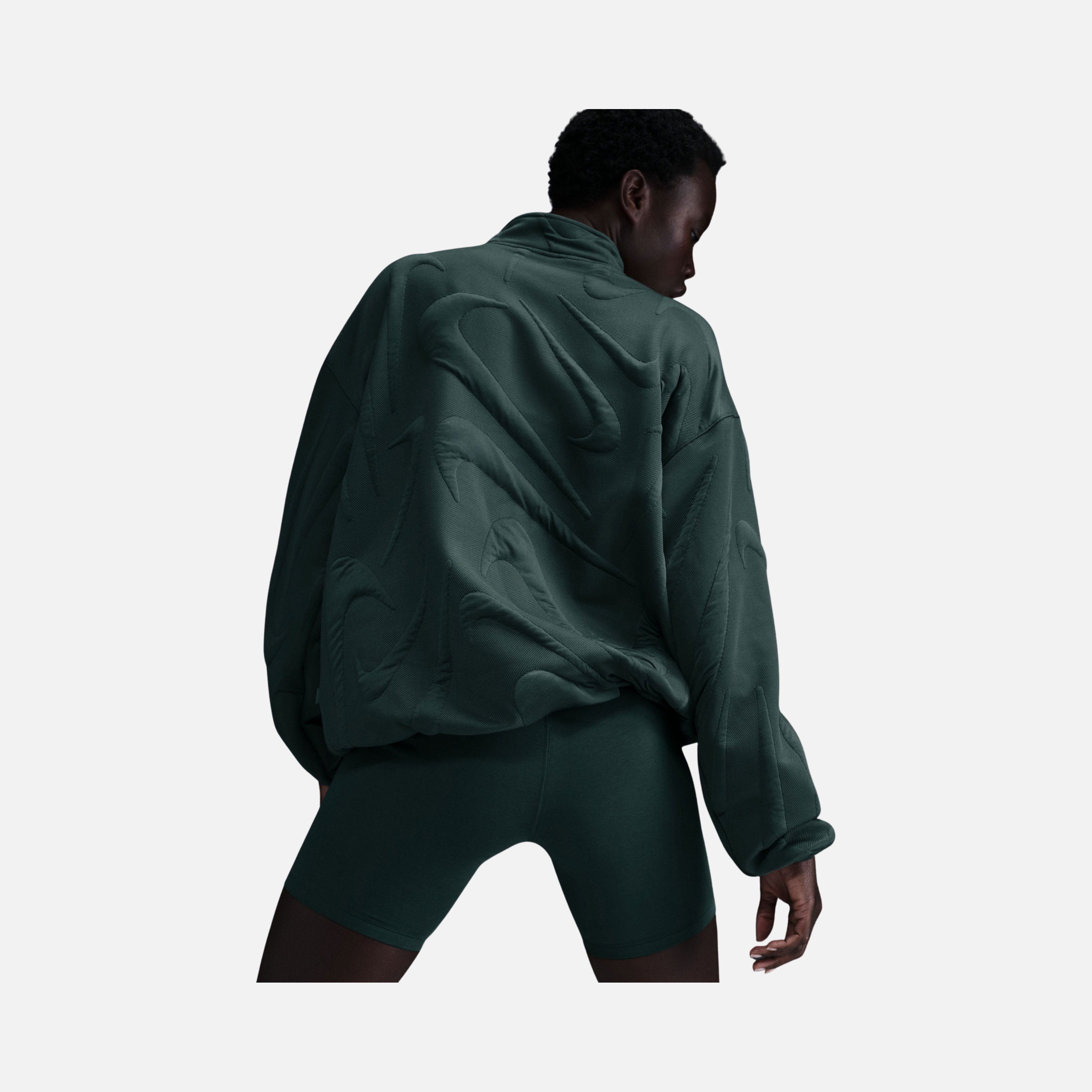 Nike Sportswear Collection Oversized Cosy 1/4-Zip Logo Jersey Lined Kadın Sweatshirt