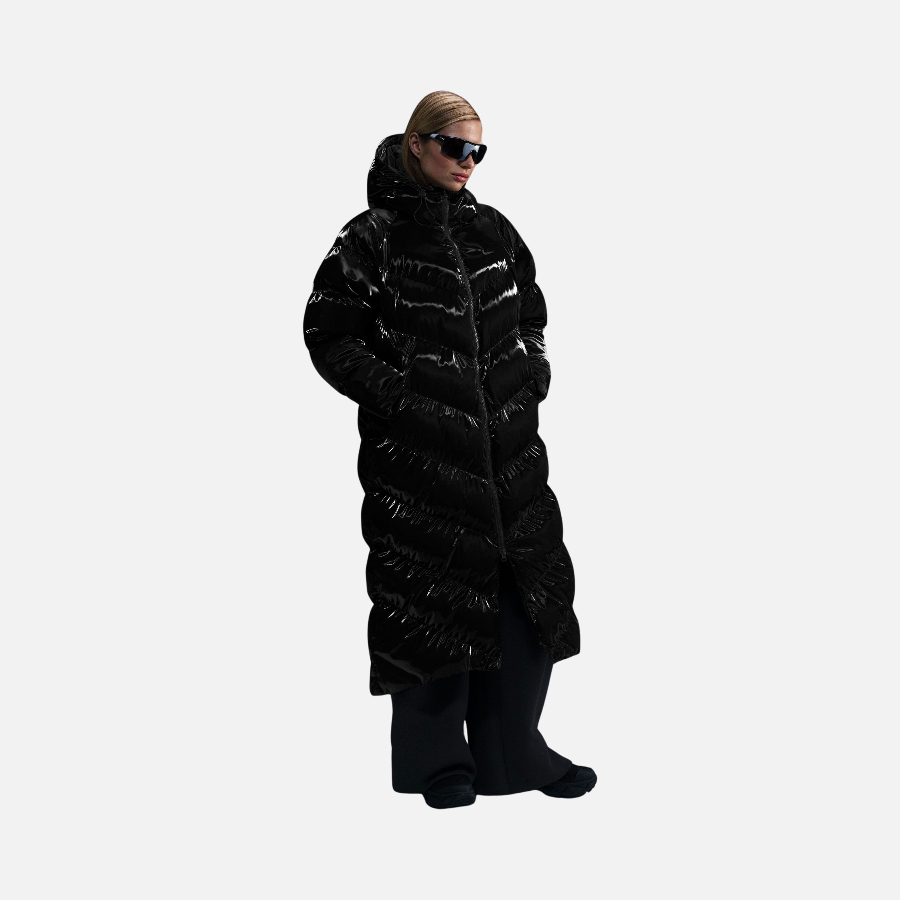 Nike Sportswear Windpuffer Therma-Fit Loose Shine Full-Zip Hoodie Kadın Parka