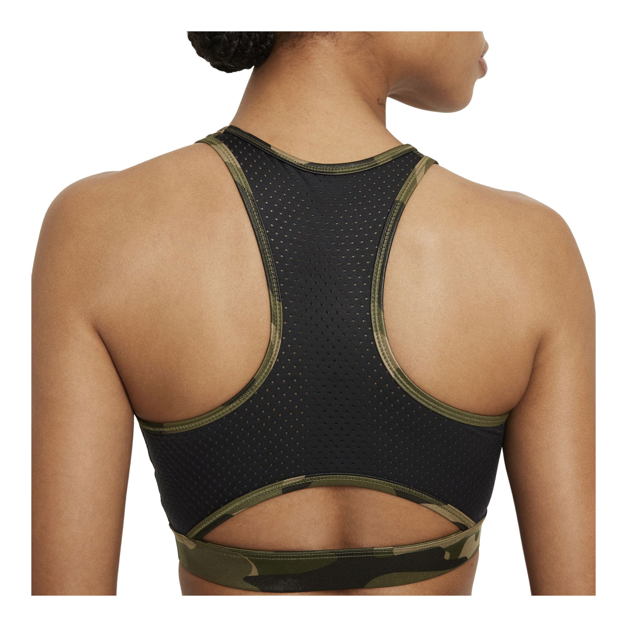 Nike Dri-Fit Swoosh Camouflage Printed Medium-Support 1-Piece Pad High-Neck Kadın Bra