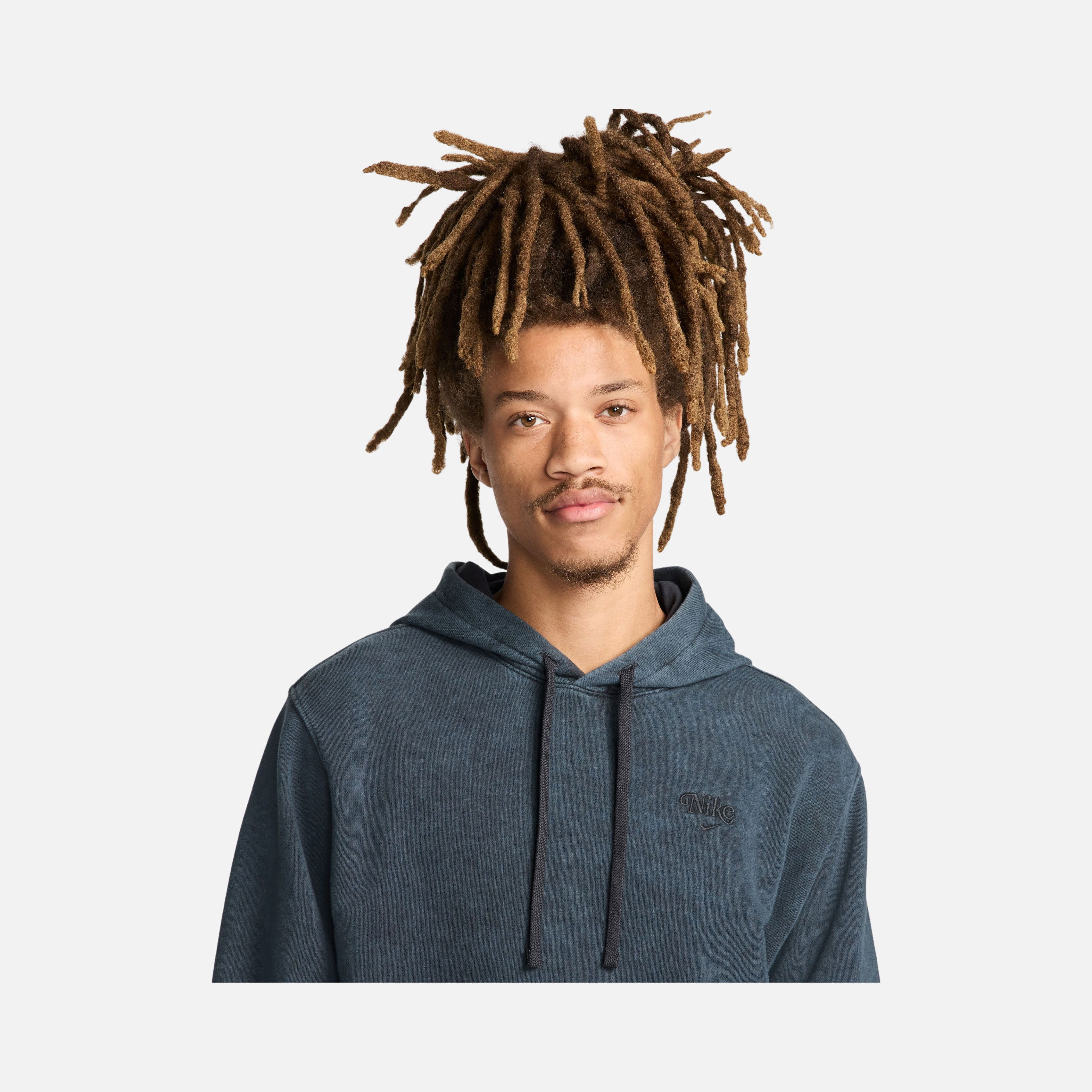 Nike Sportswear Club Pullover French Terry Fine 2.0 Washed Hoodie Erkek Sweatshirt