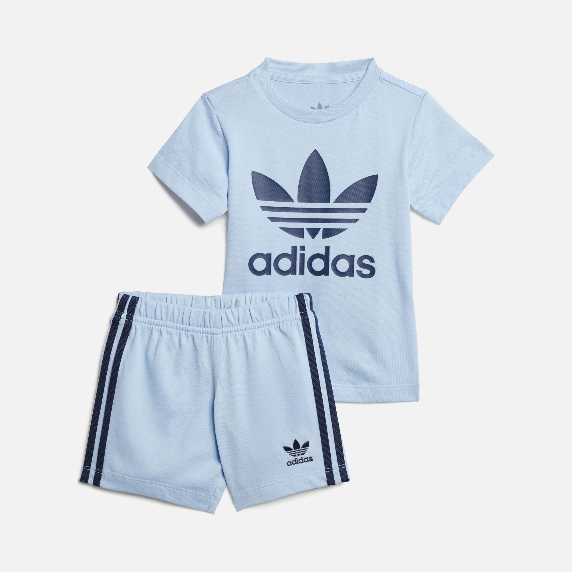 adidas Originals Iconic Trefoil Logo & 3-Stripes Short-Sleeve Tişört&Şort Bebek Takım