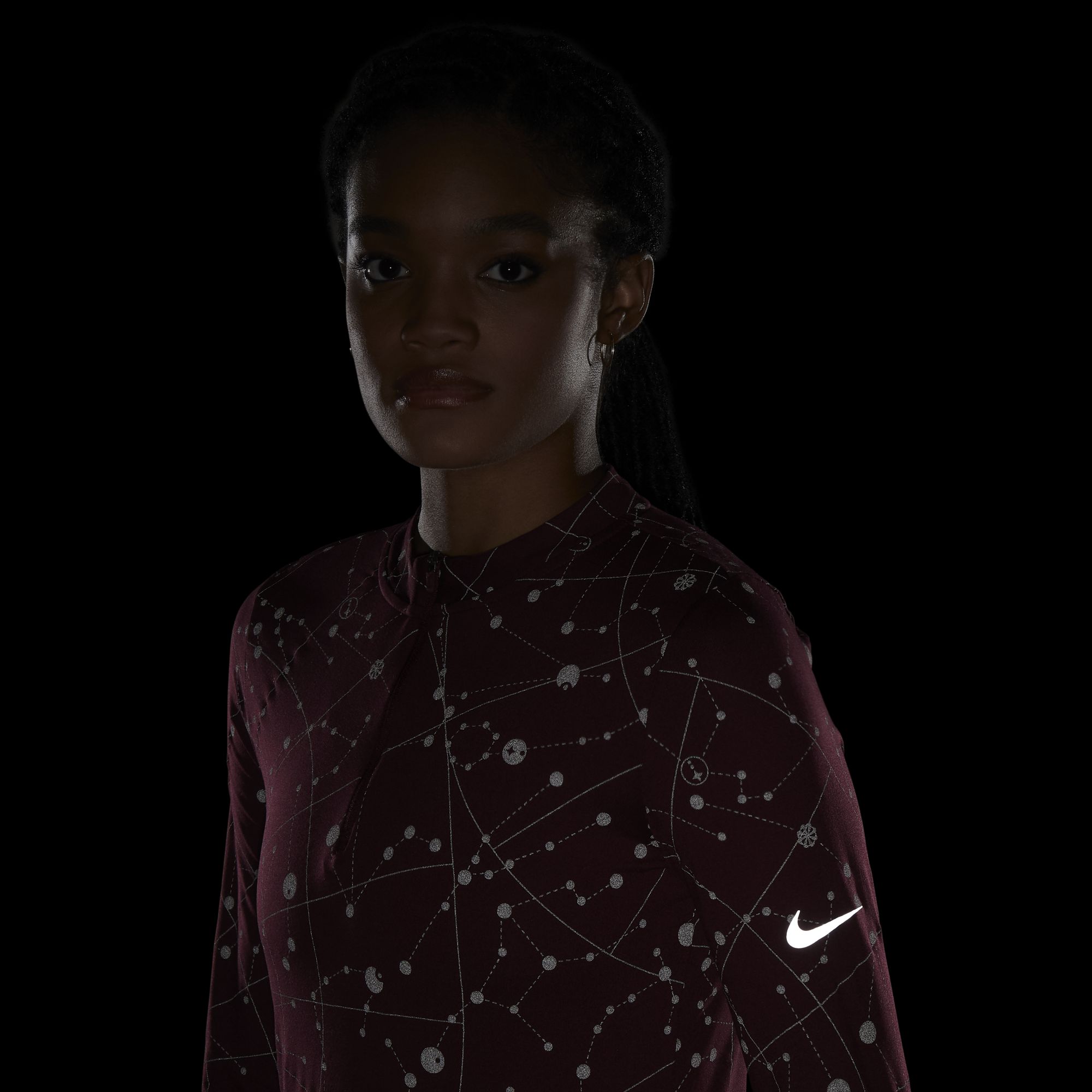 Nike Element Flash Half-Zip Runway Long-Sleeve Top Kadın Tişört