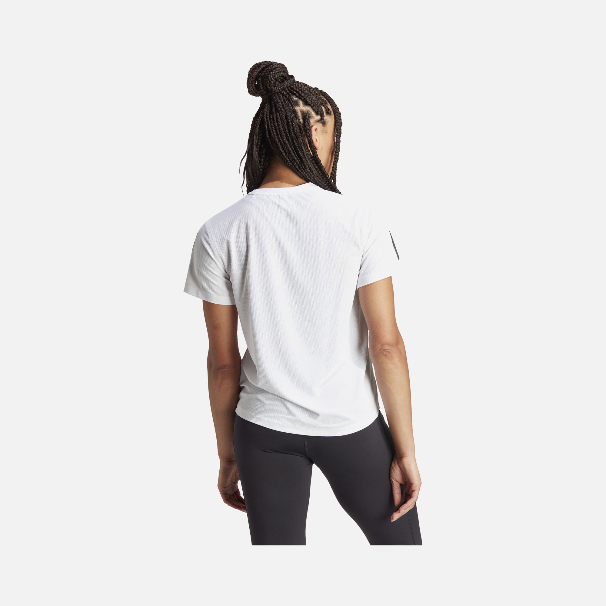 adidas AEROREADY Run Own The 3-Stripes Crew Neck Running Short-Sleeve Kadın Tişört