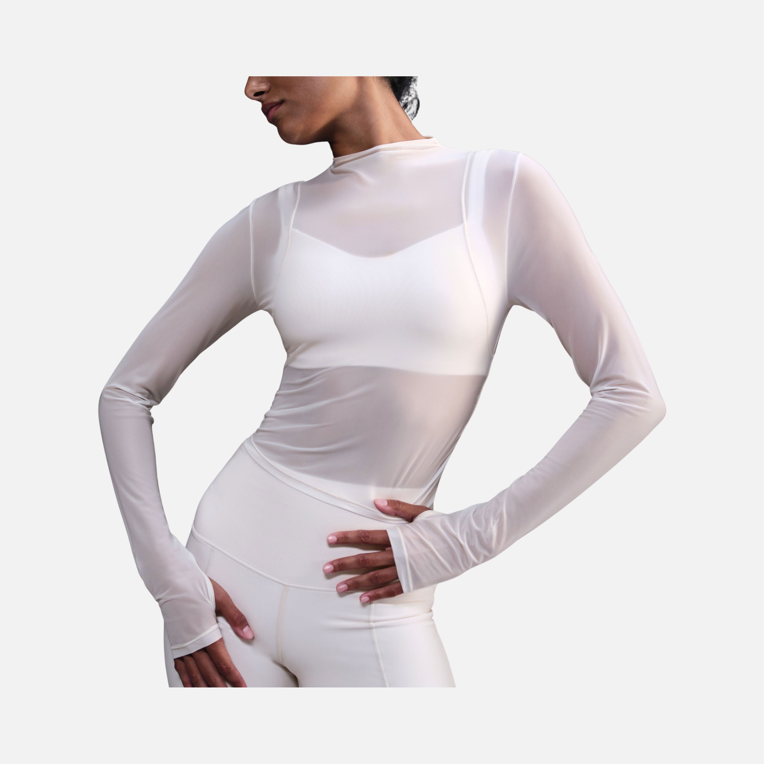 Nike Zenvy InfinaSoft Dri-Fit Sheer Training Long-Sleeve Kadın Tişört