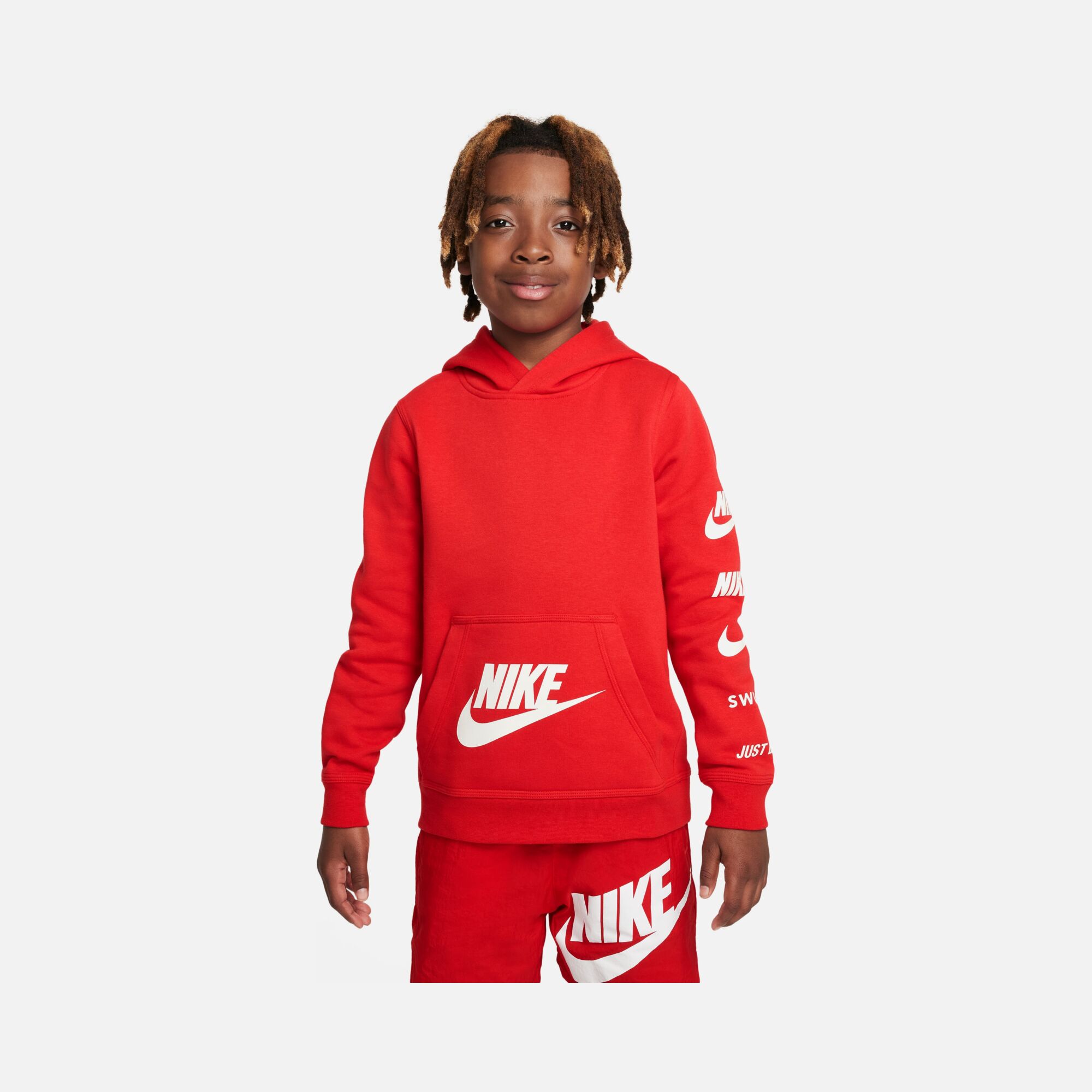 Nike Sportswear Standard Issue ''Multi Logo Graphic'' Pullover Hoodie (Boys') Çocuk Sweatshirt