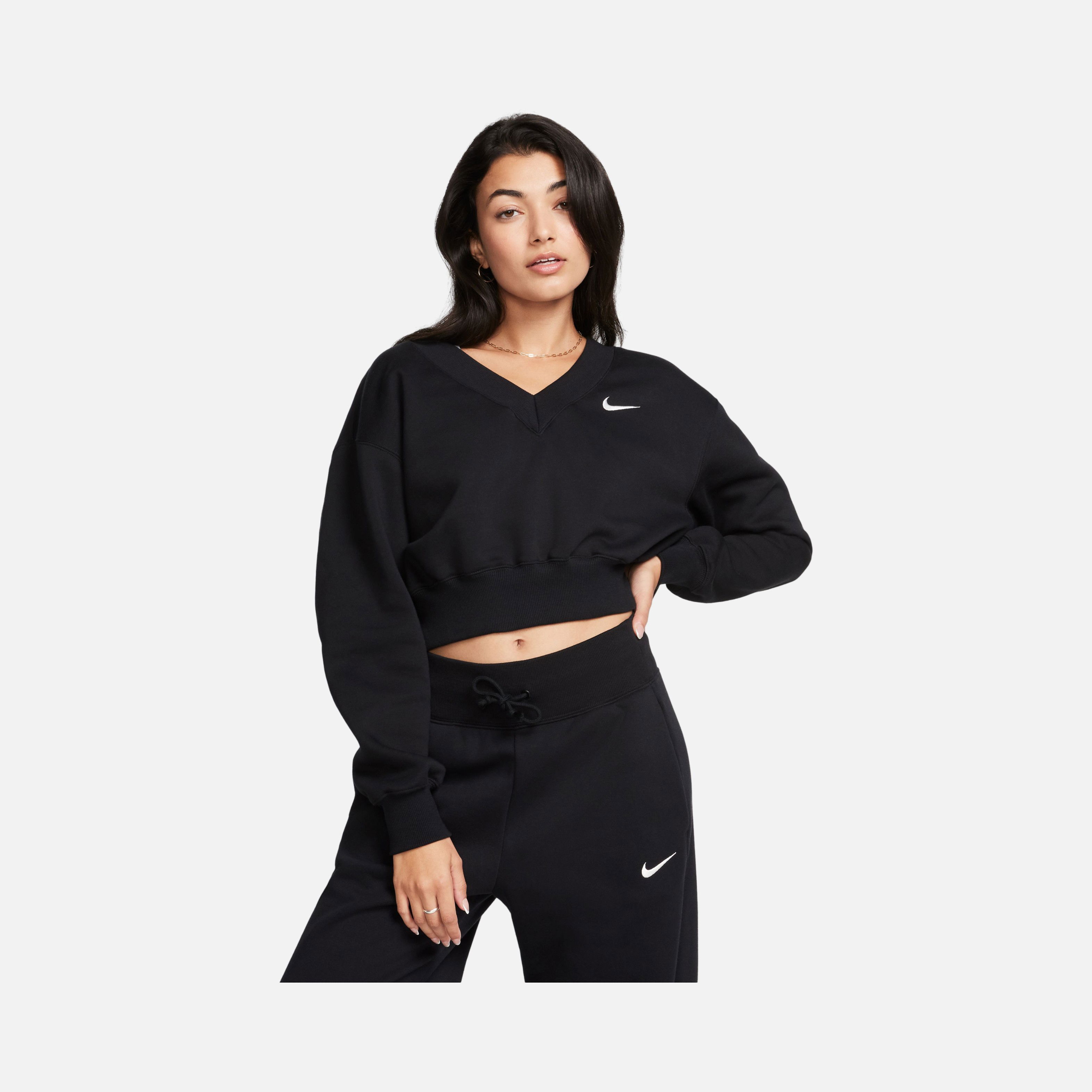 Nike Sportswear Phoenix Fleece Cropped V-Neck  Kadın Sweatshirt