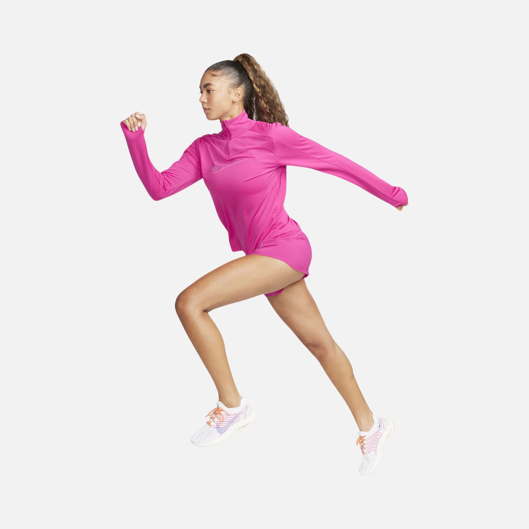 Nike Dri-Fit Swoosh 1/4-Zip Pacer Running Long-Sleeve Kadın Tişört