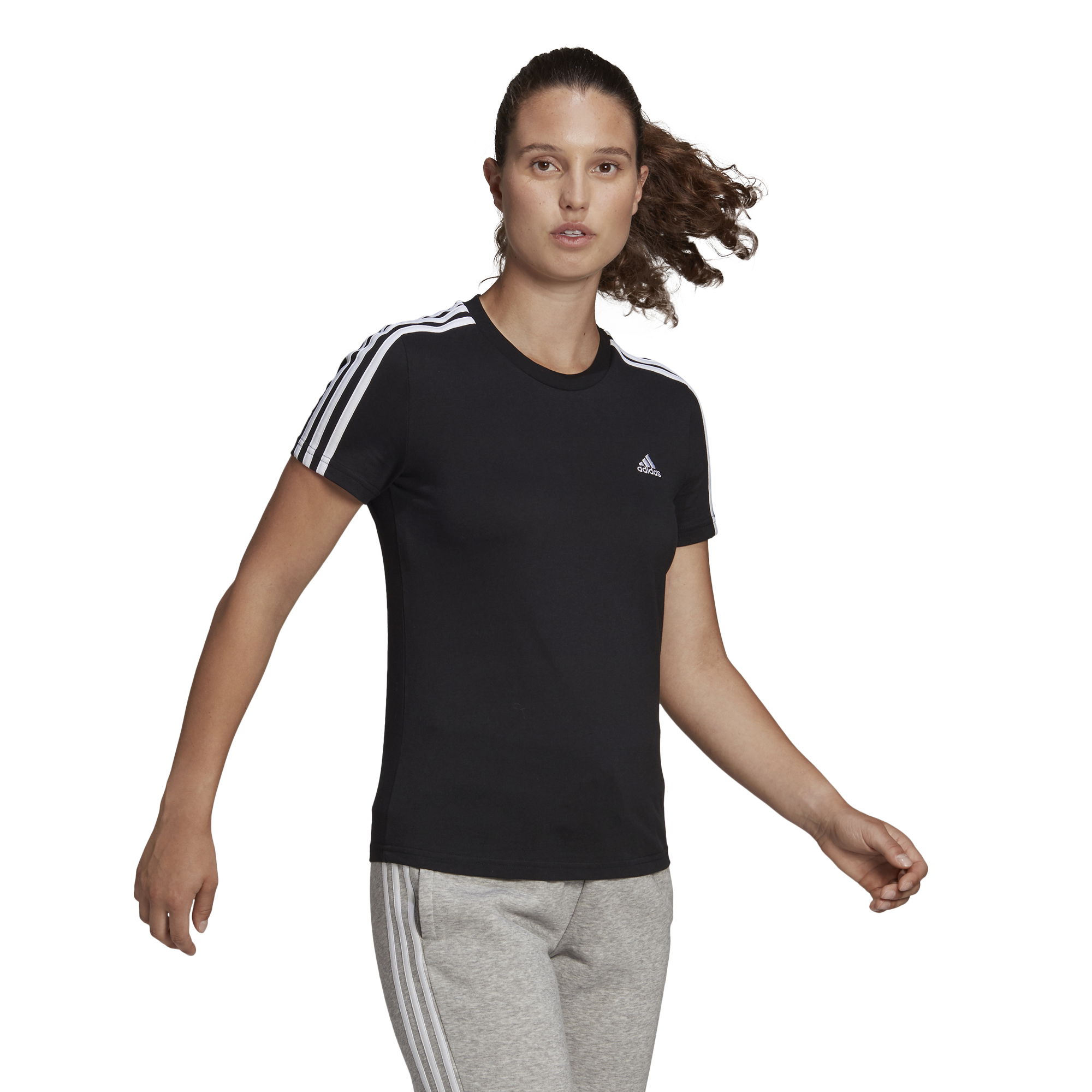 adidas Essentials Slim 3-Stripes Short-Sleeve Kadın Tişört