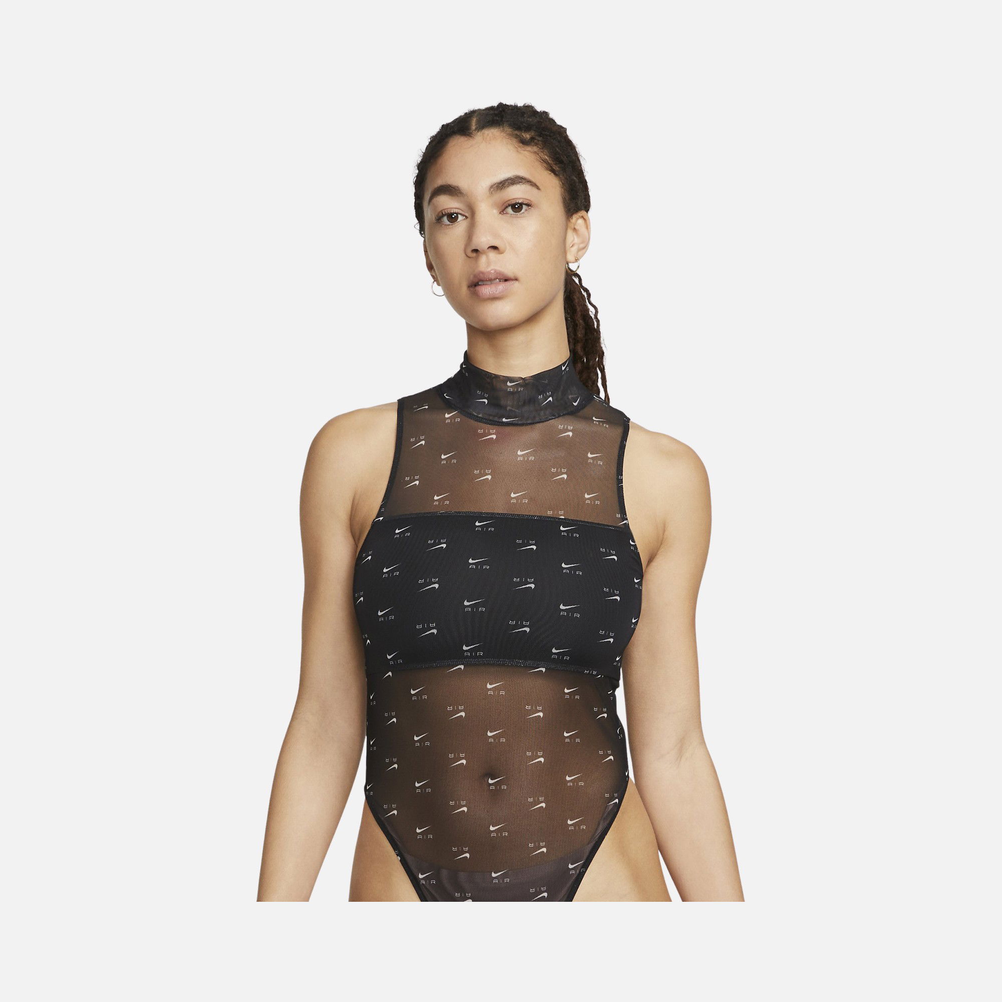 Nike Air Printed Mock Neck Mesh Kadın Bodysuit