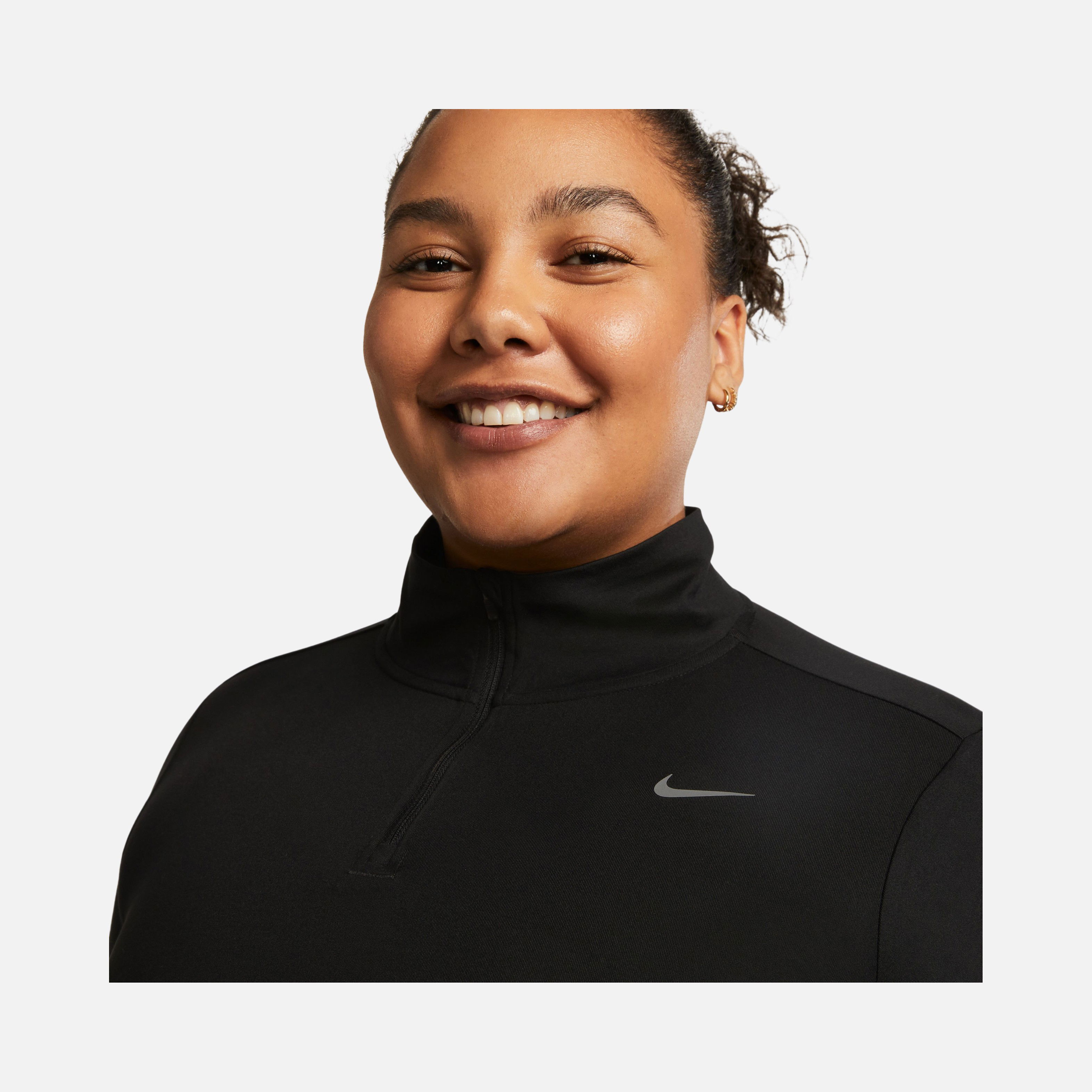 Nike Dri-Fit Swift UV 1/4-Zip Running Top Long-Sleeve (Plus Size) Kadın Tişört