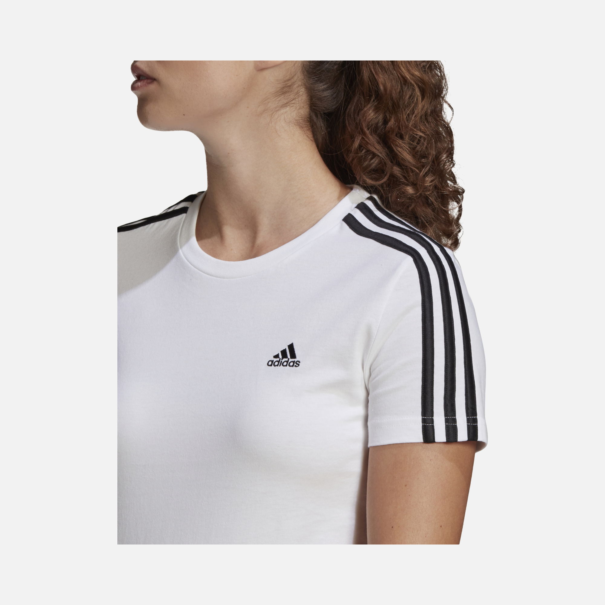 adidas Essentials Slim 3-Stripes Short-Sleeve Kadın Tişört