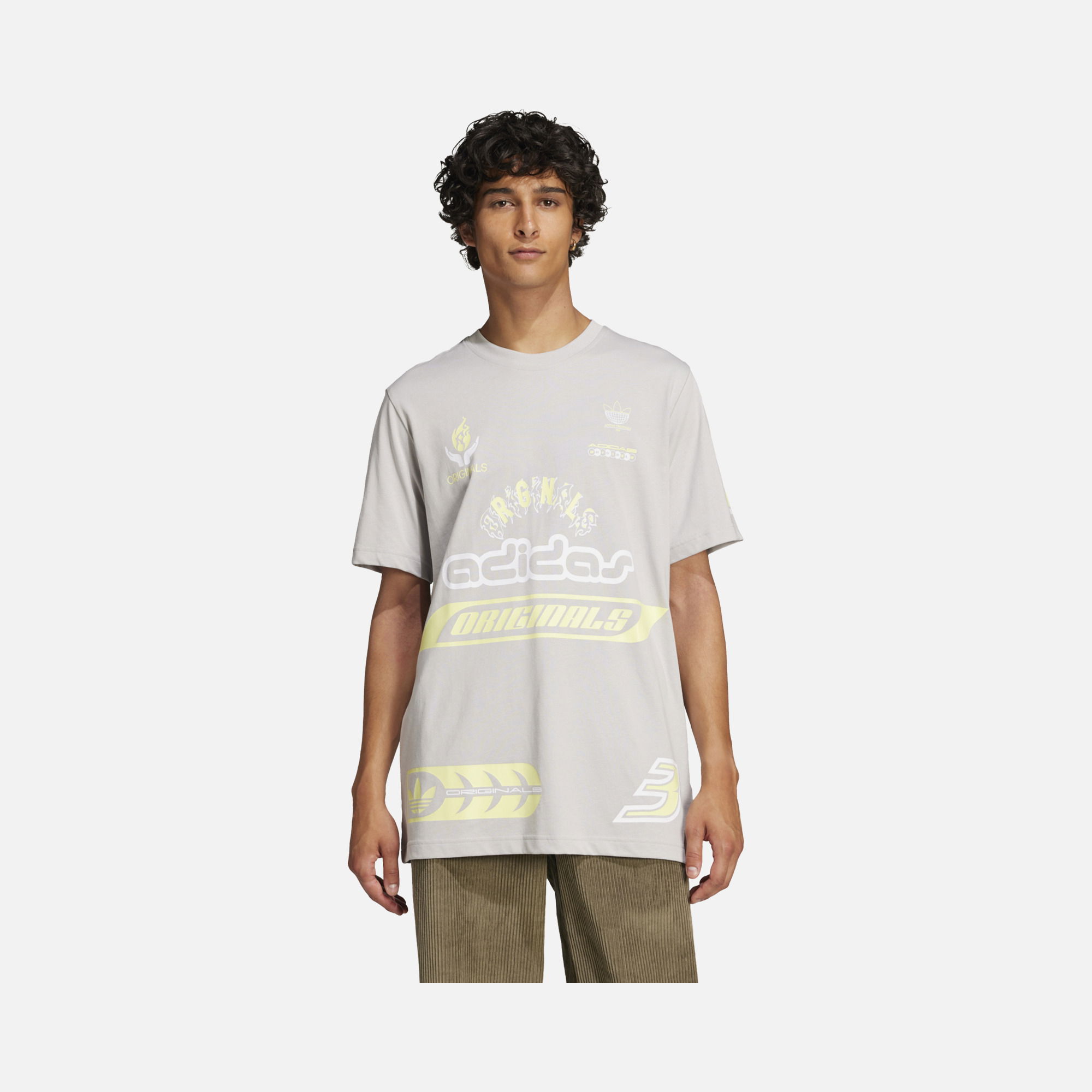 adidas Originals Q12 Sponsor Logo Graphics Loose and Comfortable Cut Short-Sleeve Erkek Tişört