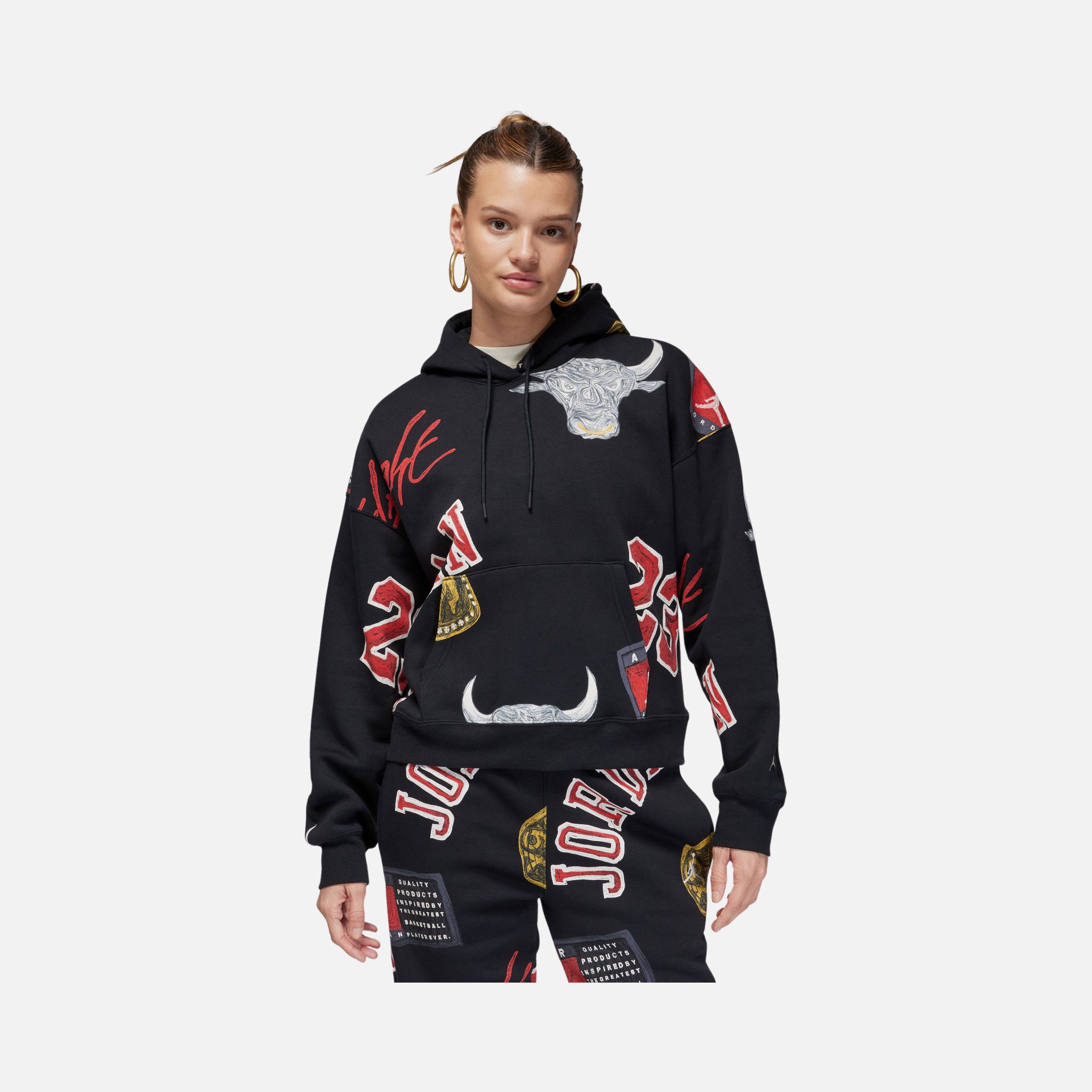 Nike Jordan Brooklyn All-Over Print Fleece Hoodie Kadın Sweatshirt