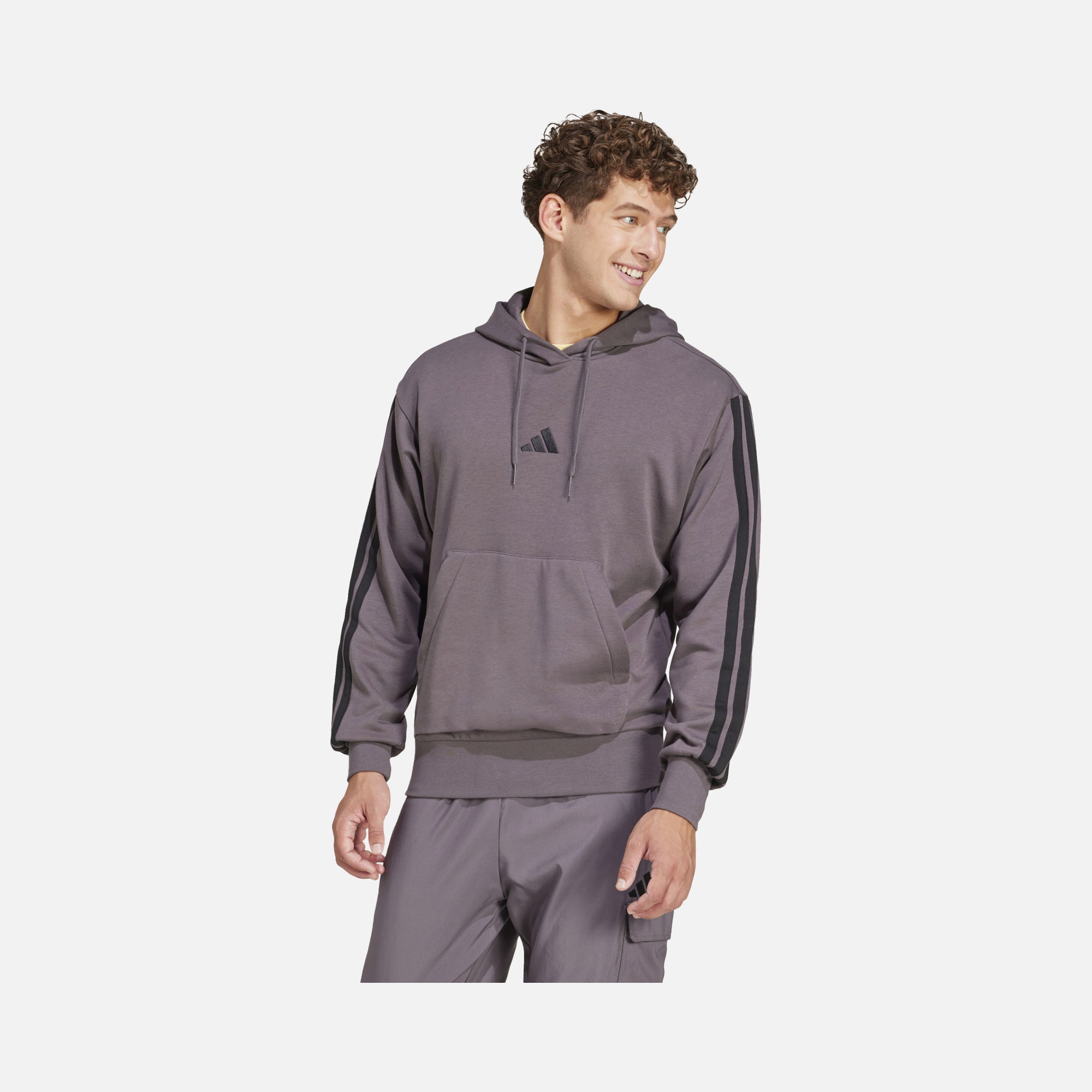 adidas Essential 3-Stripes French Terry Gym & Training Hooded Erkek Sweatshirt