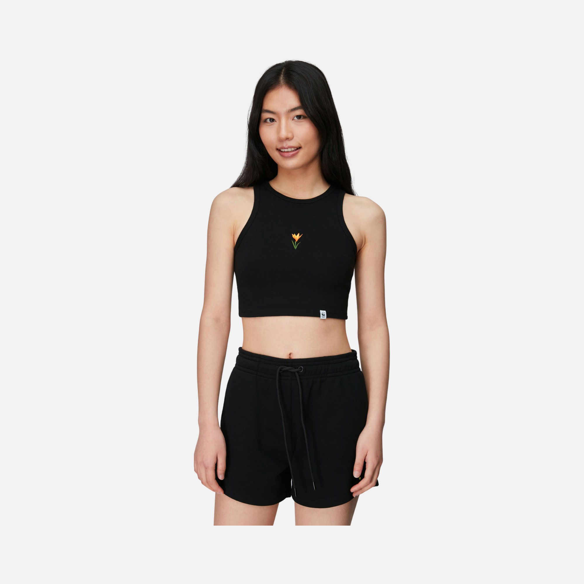 WWF Sportswear İstanbul Çiğdemi Embroidered Cropped Kadın Atlet