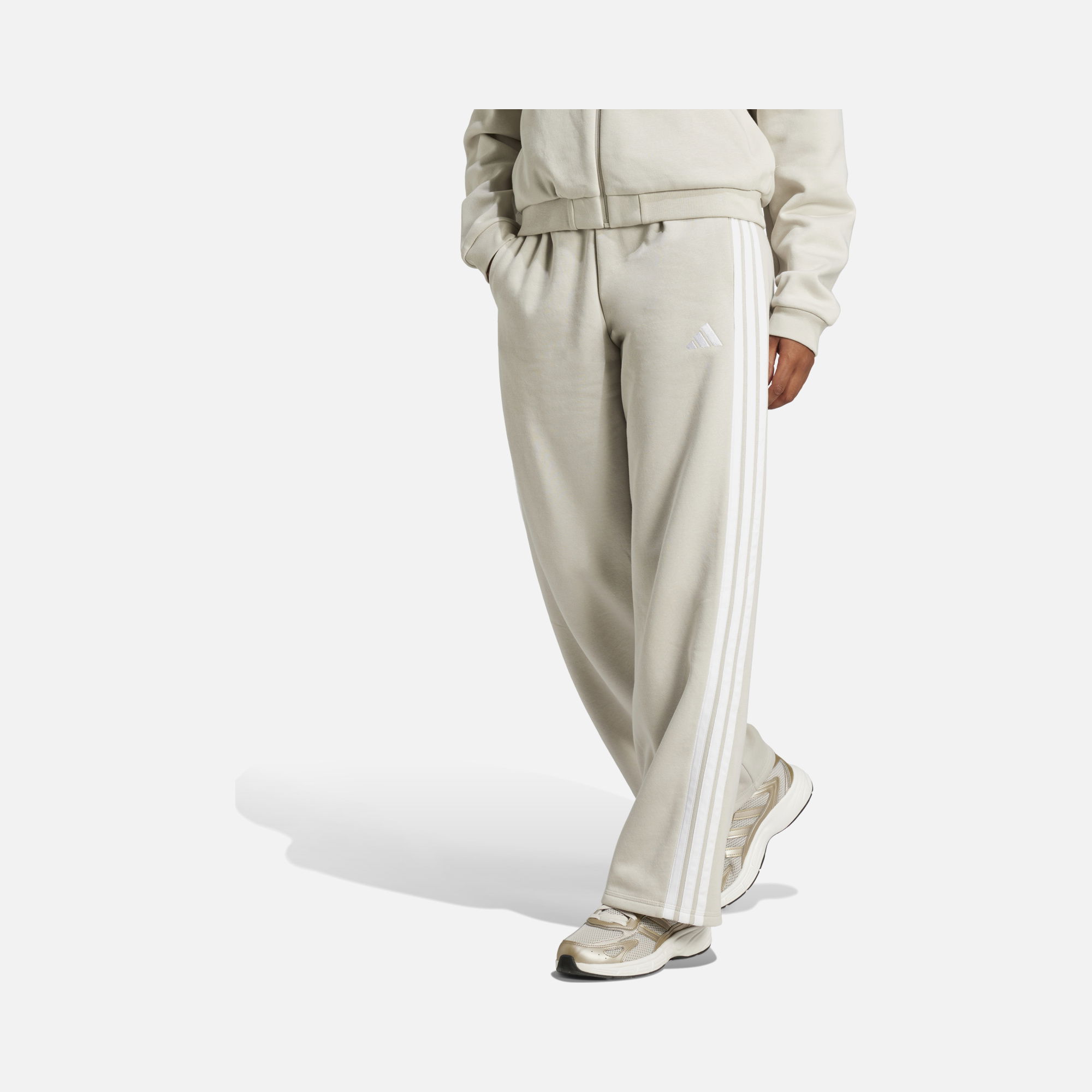 adidas Sportswear Essentials 3-Stripes Open-Hem Fleece High Waist Kadın Eşofman Altı