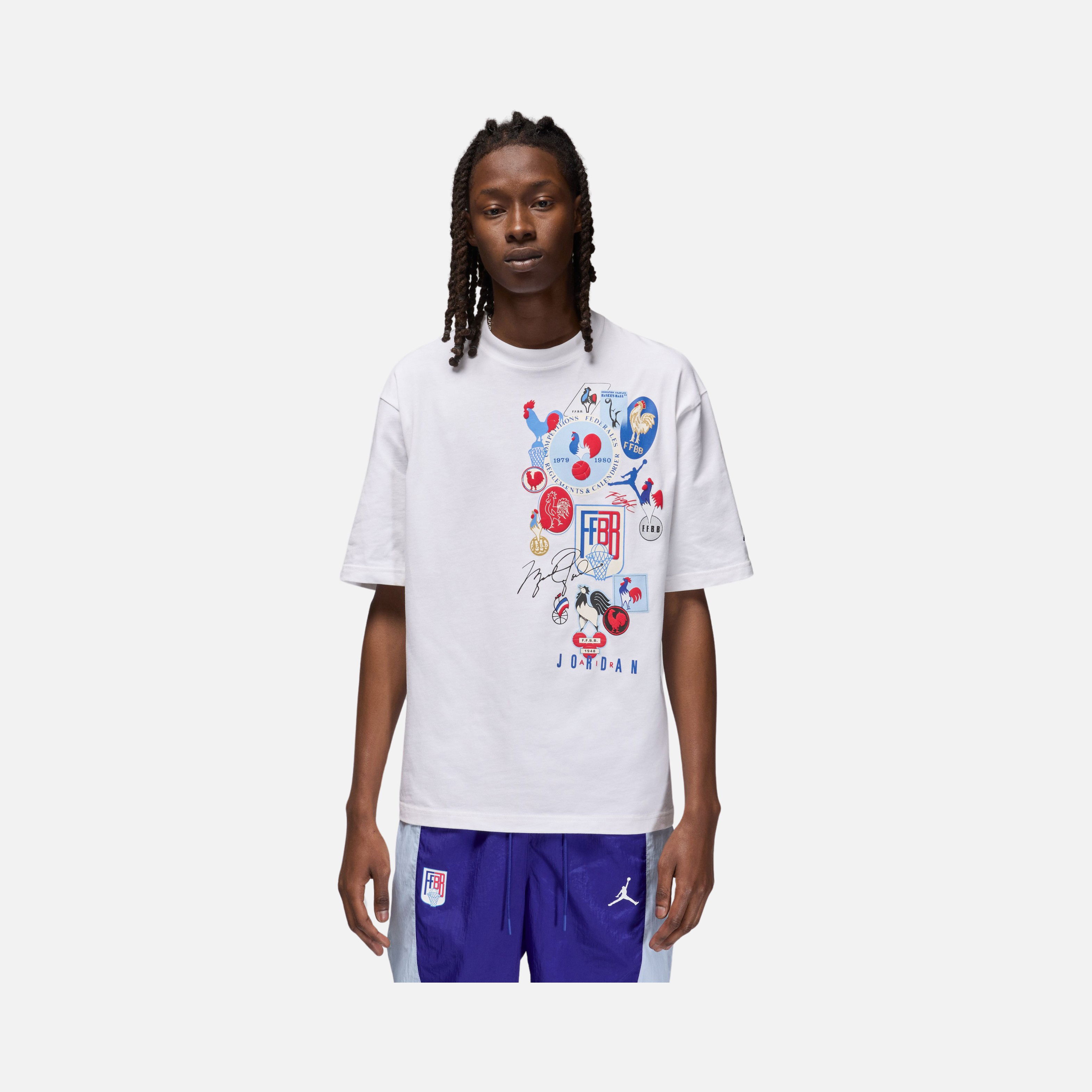 Nike Jordan Sport x Fédération Française de Basketball FW24 Short-Sleeve Erkek Tişört
