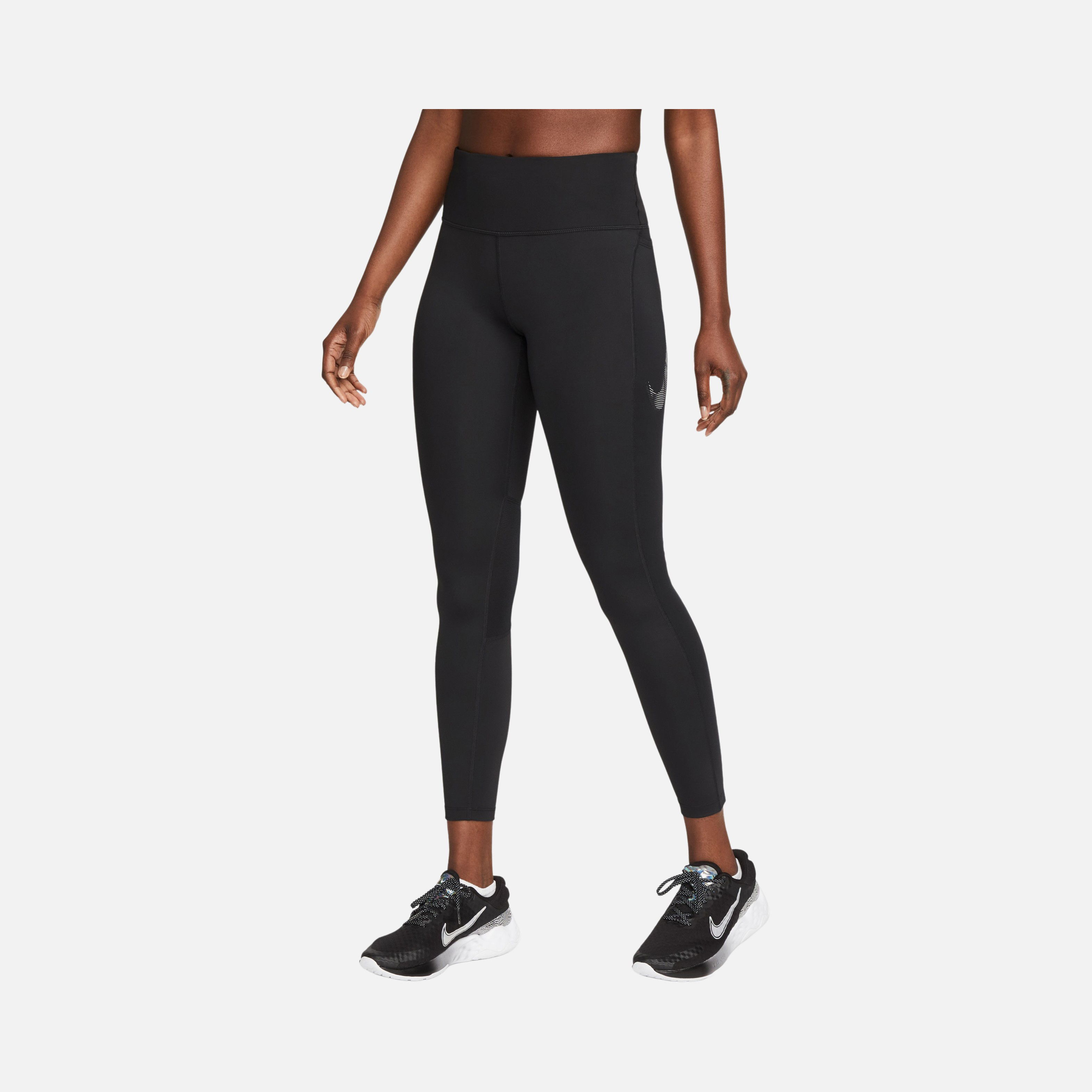 Nike Dri-Fit Fast Mid-Rise Swoosh HBR Graphic 7/8 Running Kadın Tayt