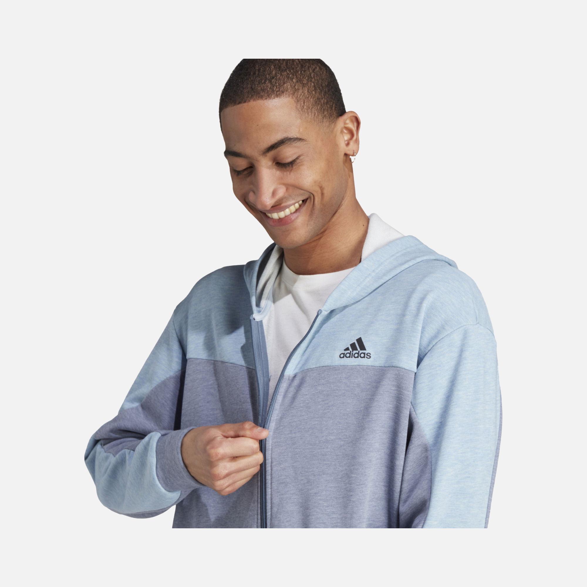 adidas Sportswear Melange Full-Zip Hoodie Erkek Sweatshirt