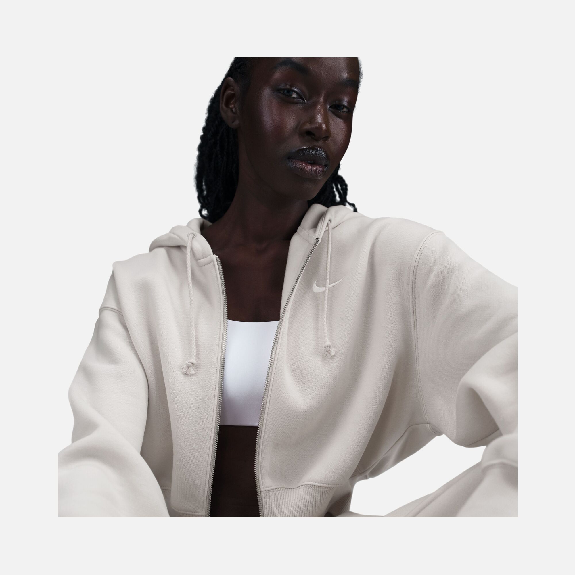 Nike Sportswear Phoenix Fleece Loose Crop Full-Zip Hooded Kadın Sweatshirt