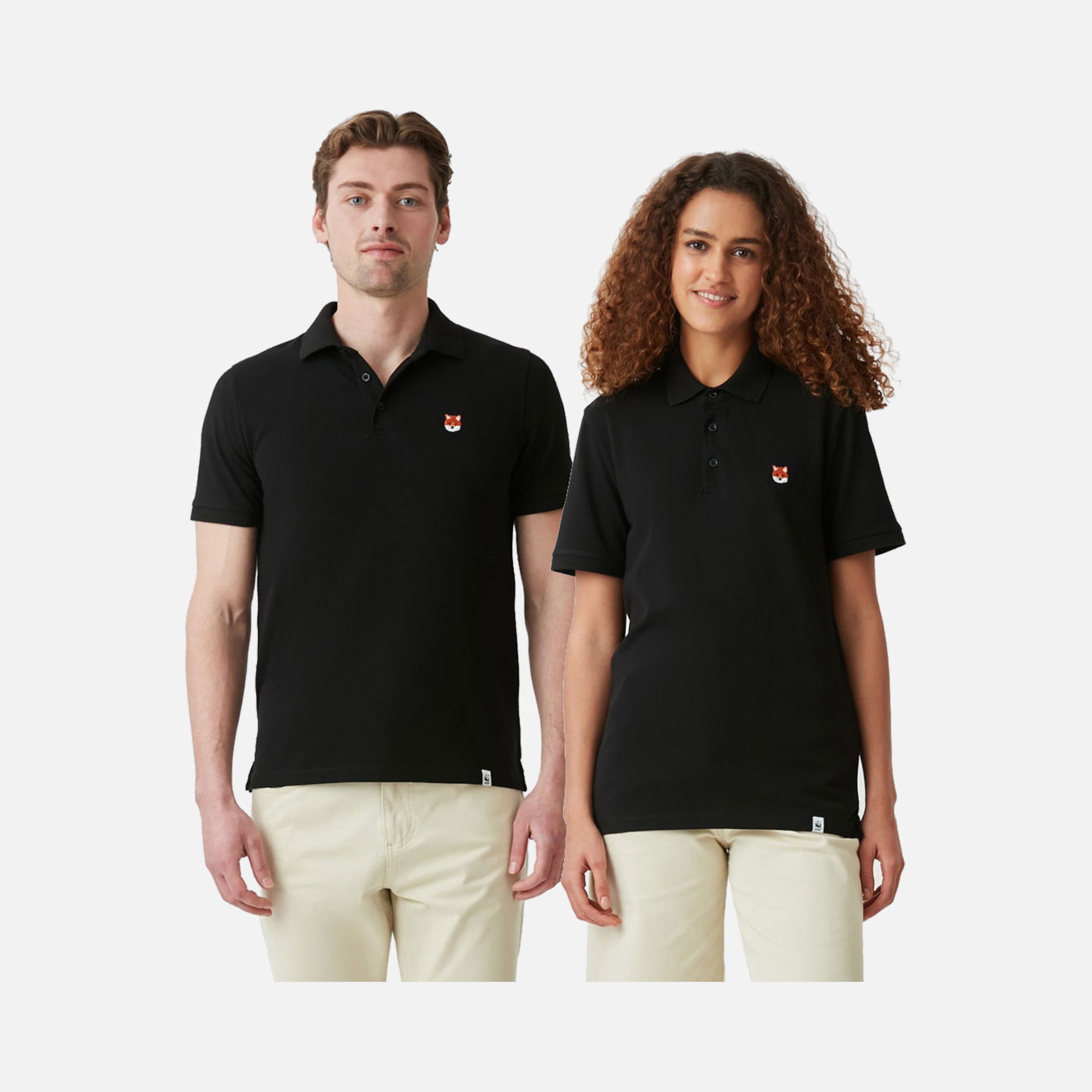 WWF Sportswear Kızıl Tilki Embroidered Regular-Fit Polo Collar Short-Sleeve Unisex Tişört