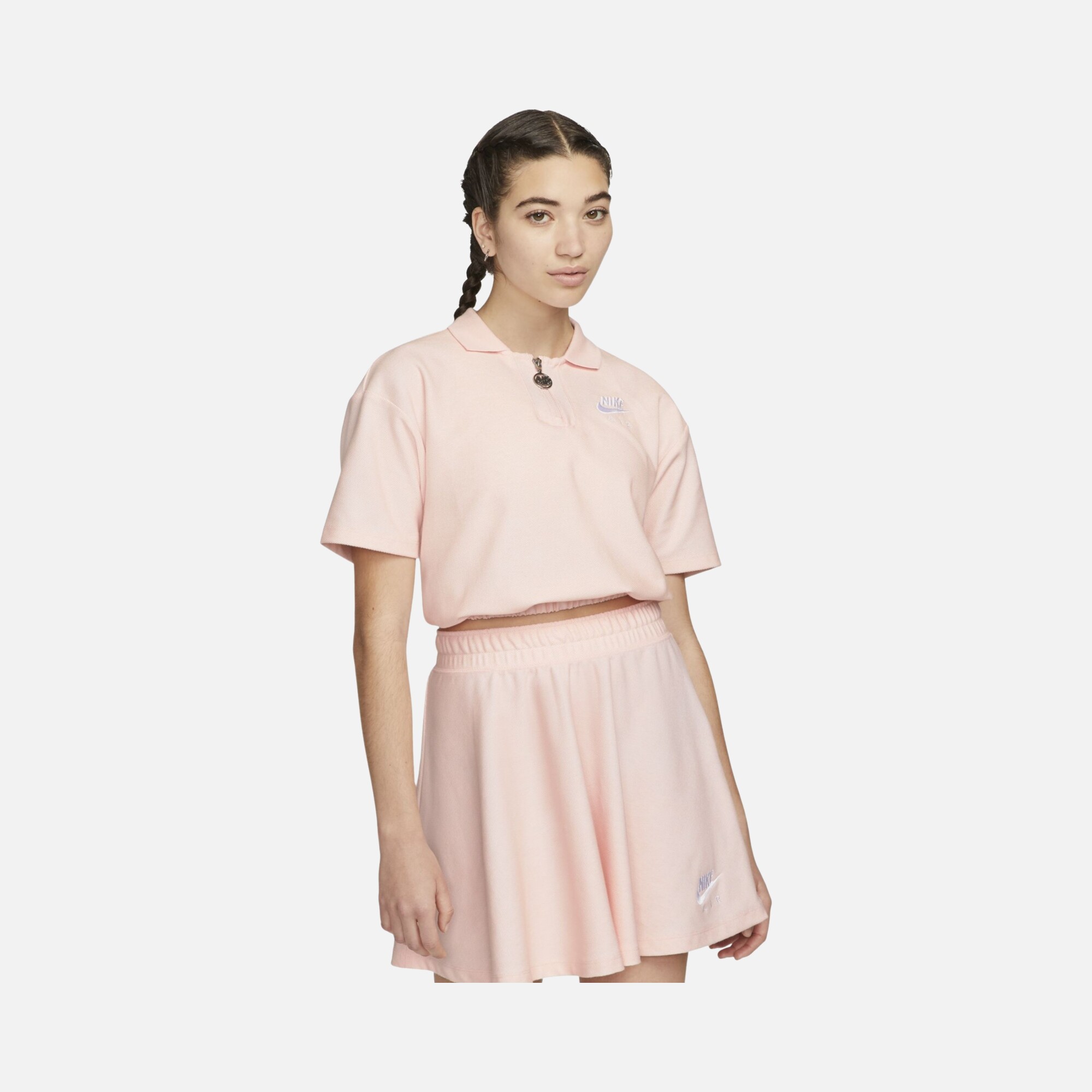 Nike Sportswear Air Pique Polo Cropped Half-Zip Short-Sleeve Kadın Tişört