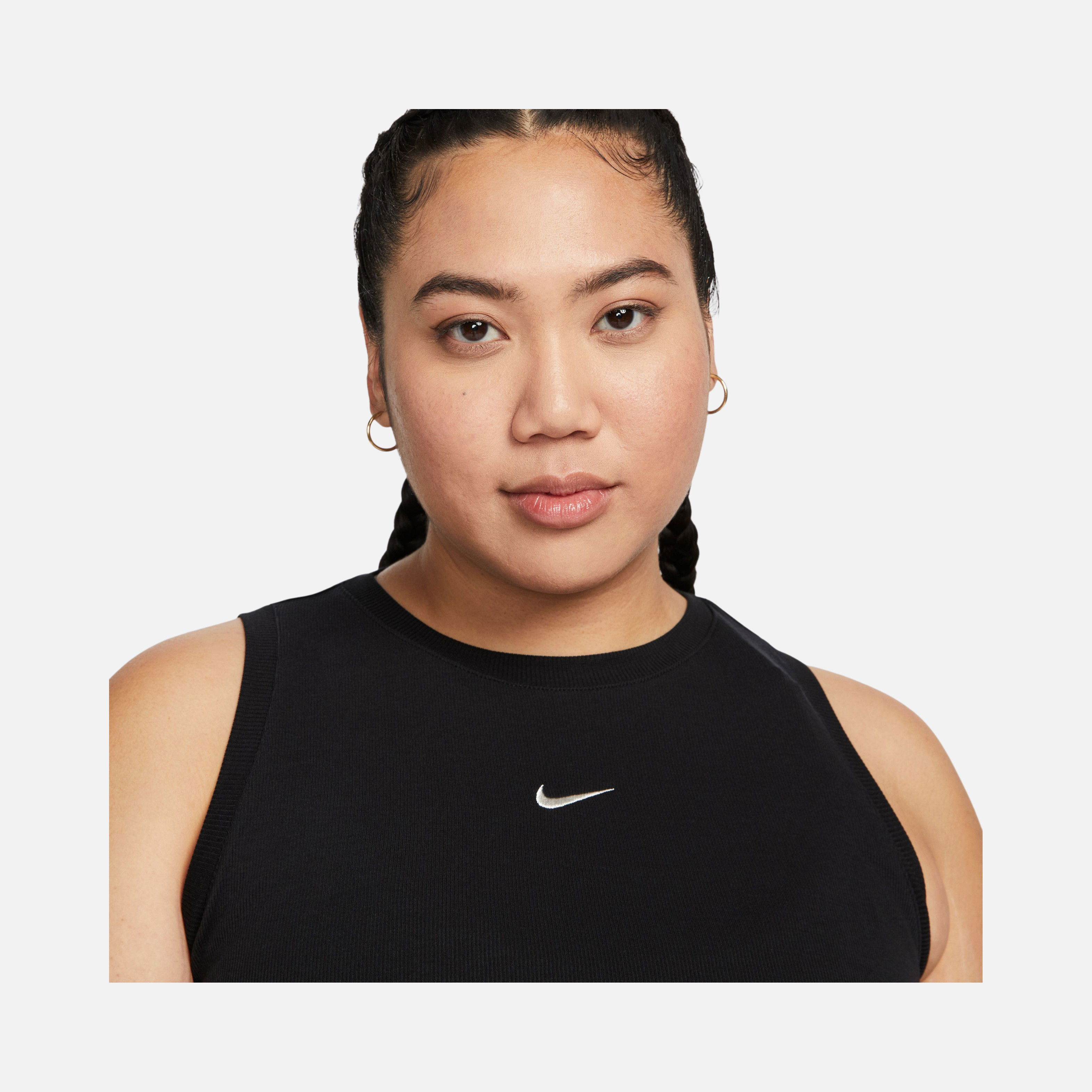 Nike Sportswear Essential Ribbed Cropped (Plus Size) Kadın Atlet