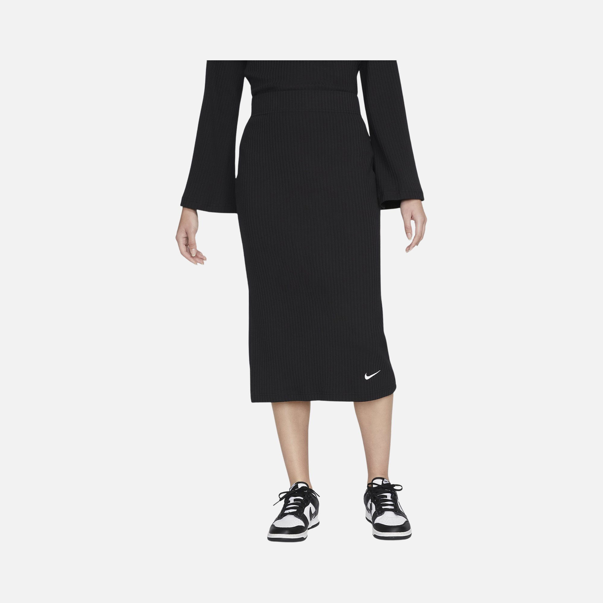 Nike Sportswear High-Waisted Ribbed Jersey Kadın Etek