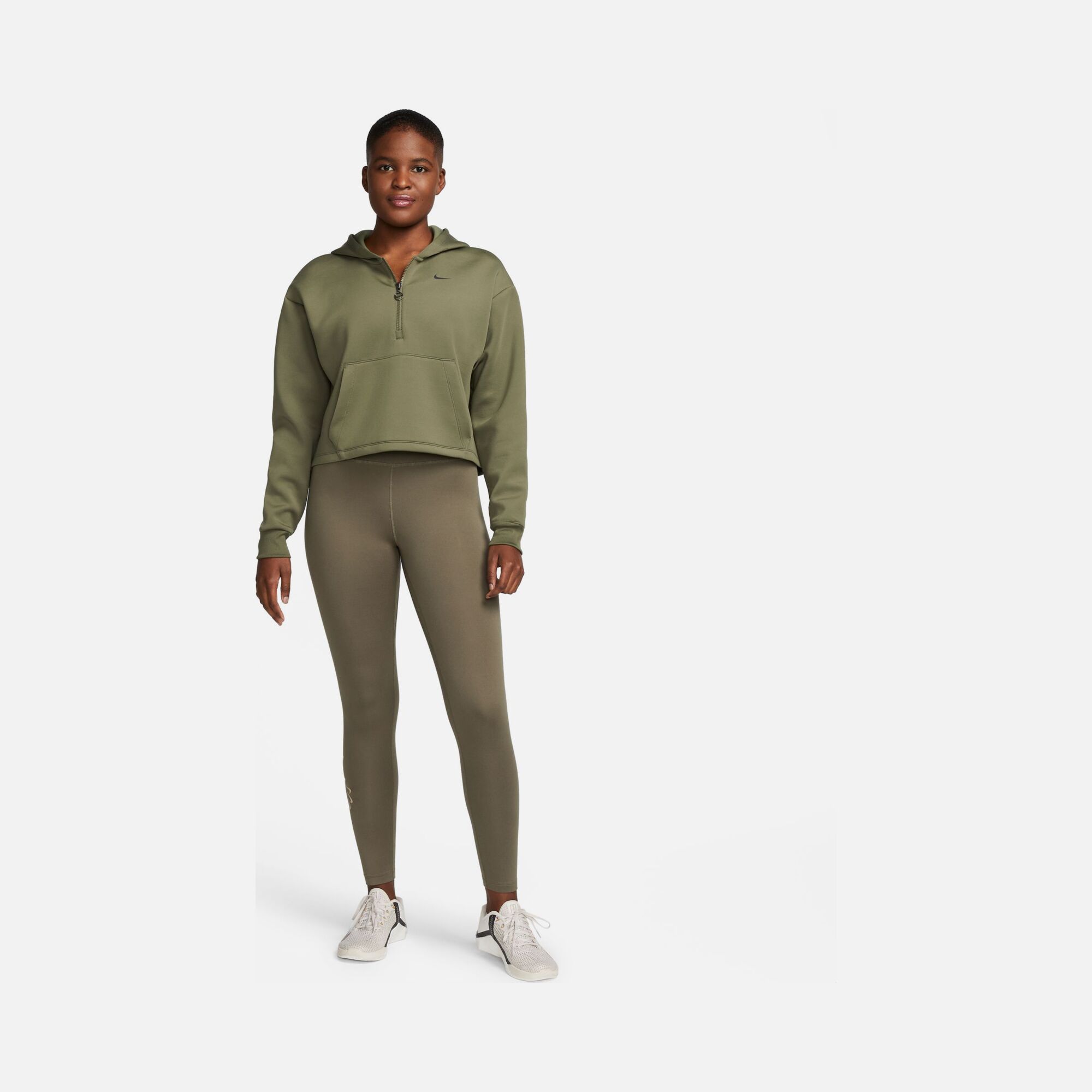 Nike Dri-Fit Graphic Shine Training Cropped 1/2-Zip Hoodie Kadın Sweatshirt