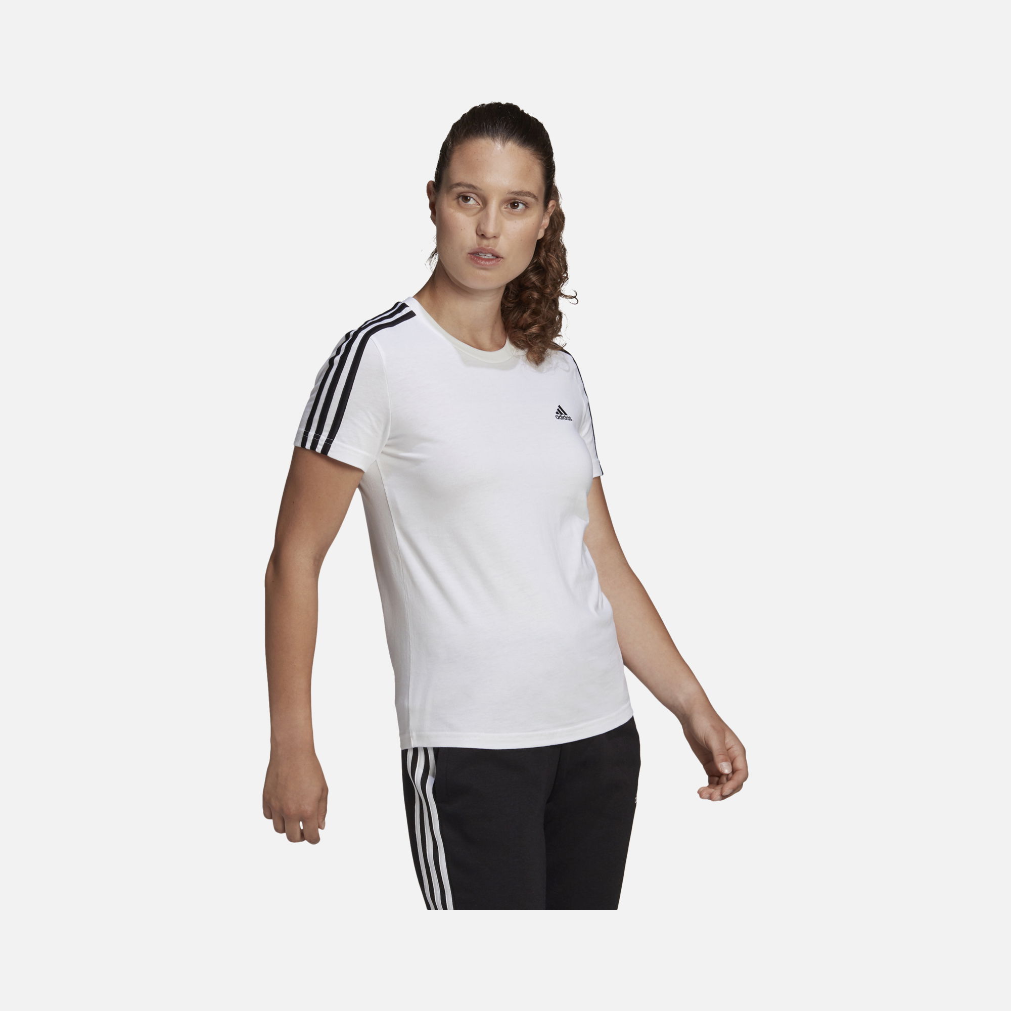 adidas Essentials Slim 3-Stripes Short-Sleeve Kadın Tişört