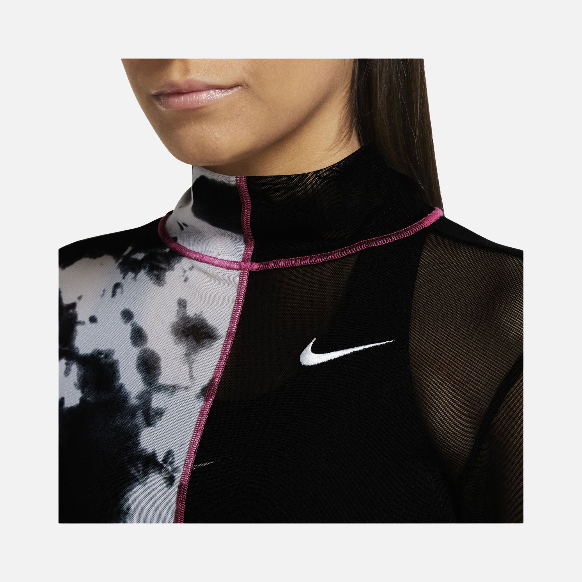 Nike Sportswear Patchwork Tie Dye Printed Long-Sleeve Kadın Tişört