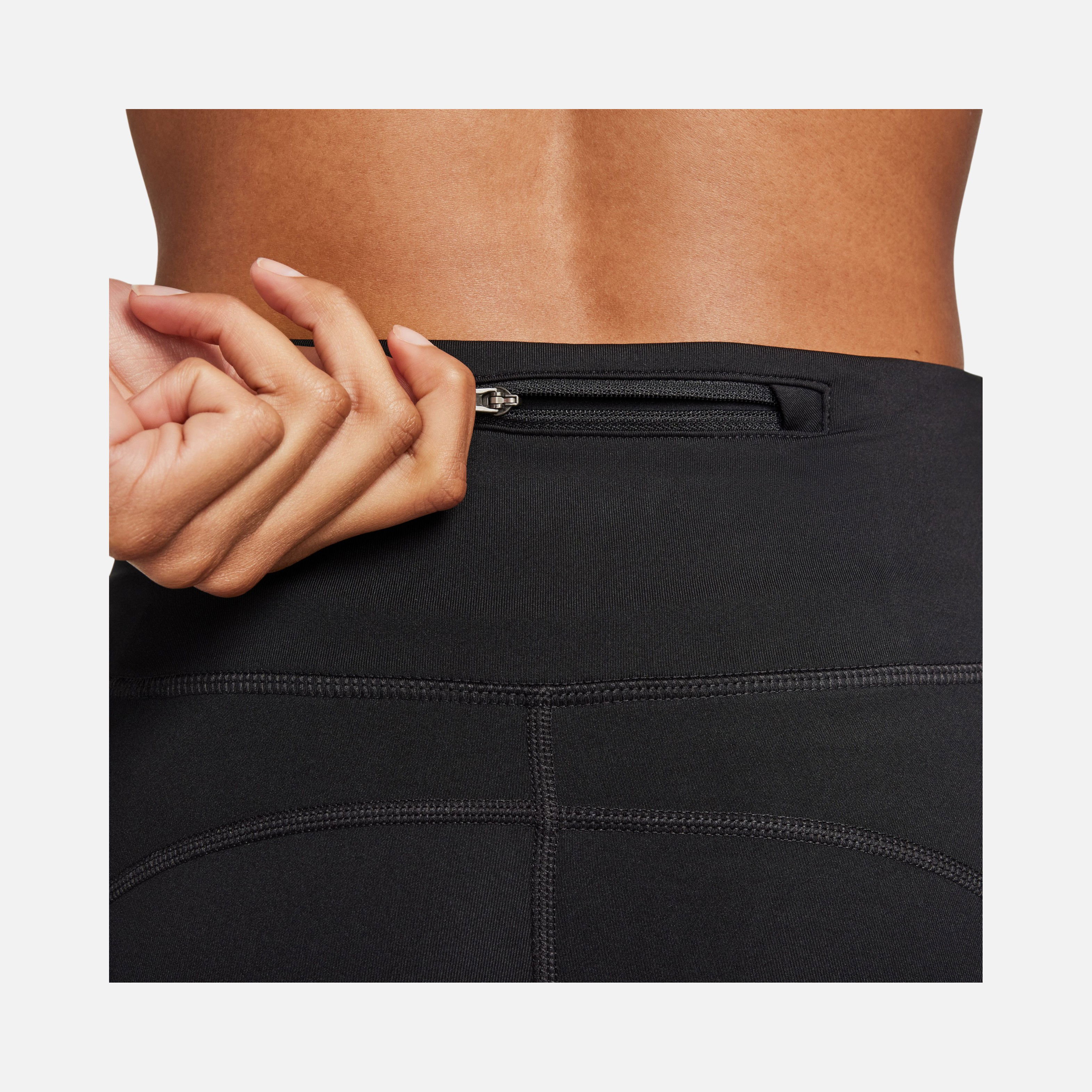 Nike Dri-Fit Fast Printed Swoosh Logo HBR Mid-Rise 7/8 Running Kadın Tayt