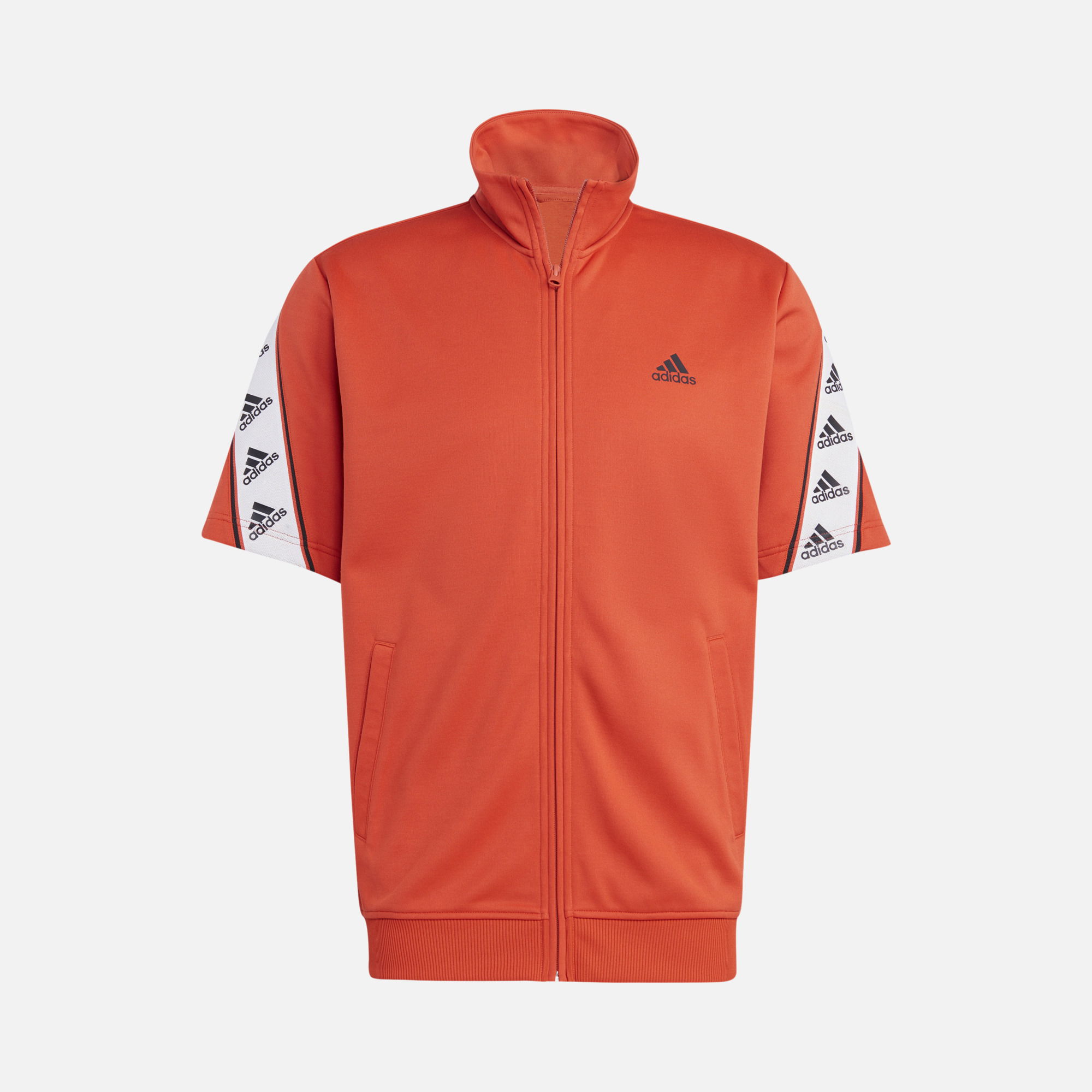 adidas Sportswear Taped Logo Full-Zipp Short-Sleeve Erkek Sweatshirt