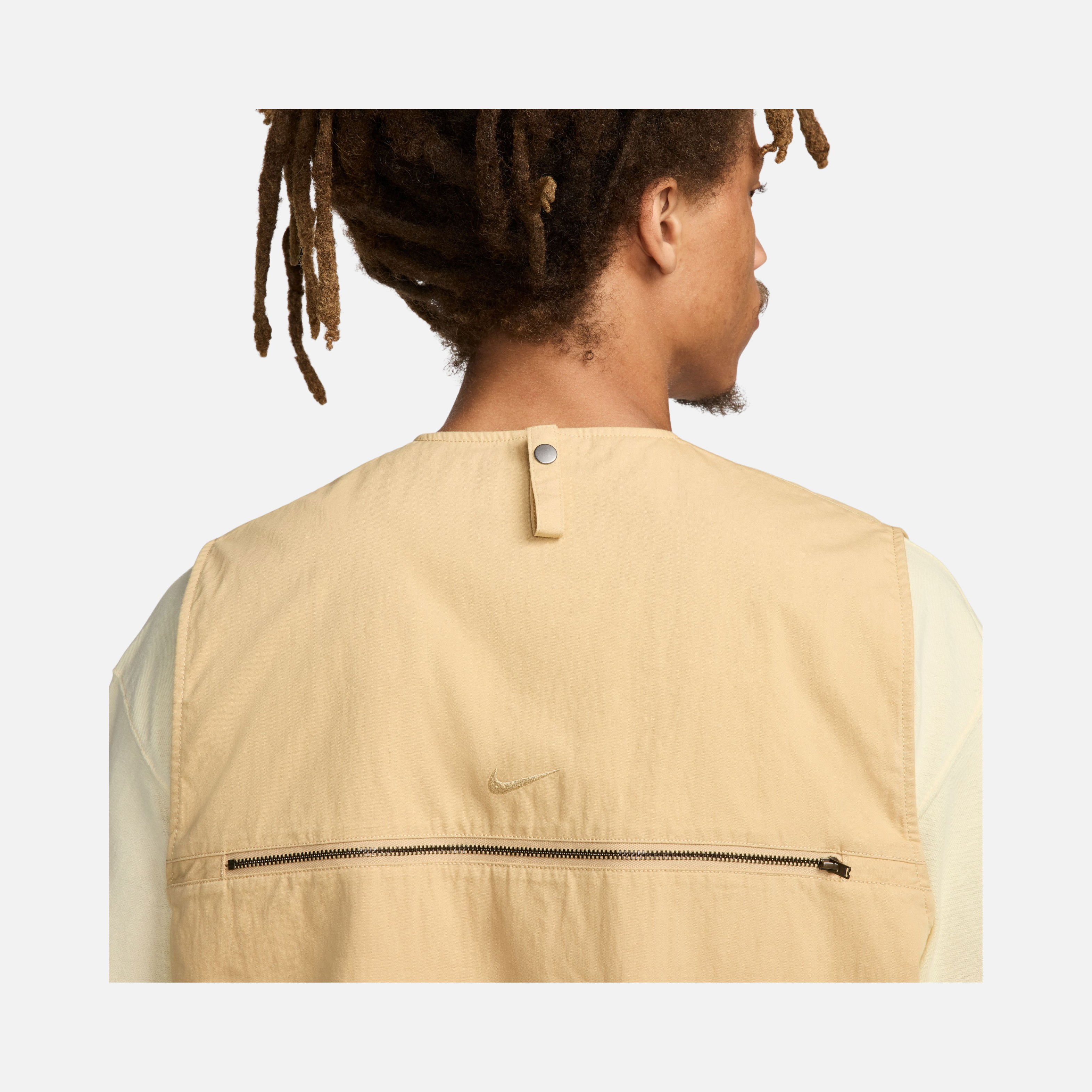 Nike Life Utility Stonewashed Cotton Fabric Full-Zip Erkek Yelek