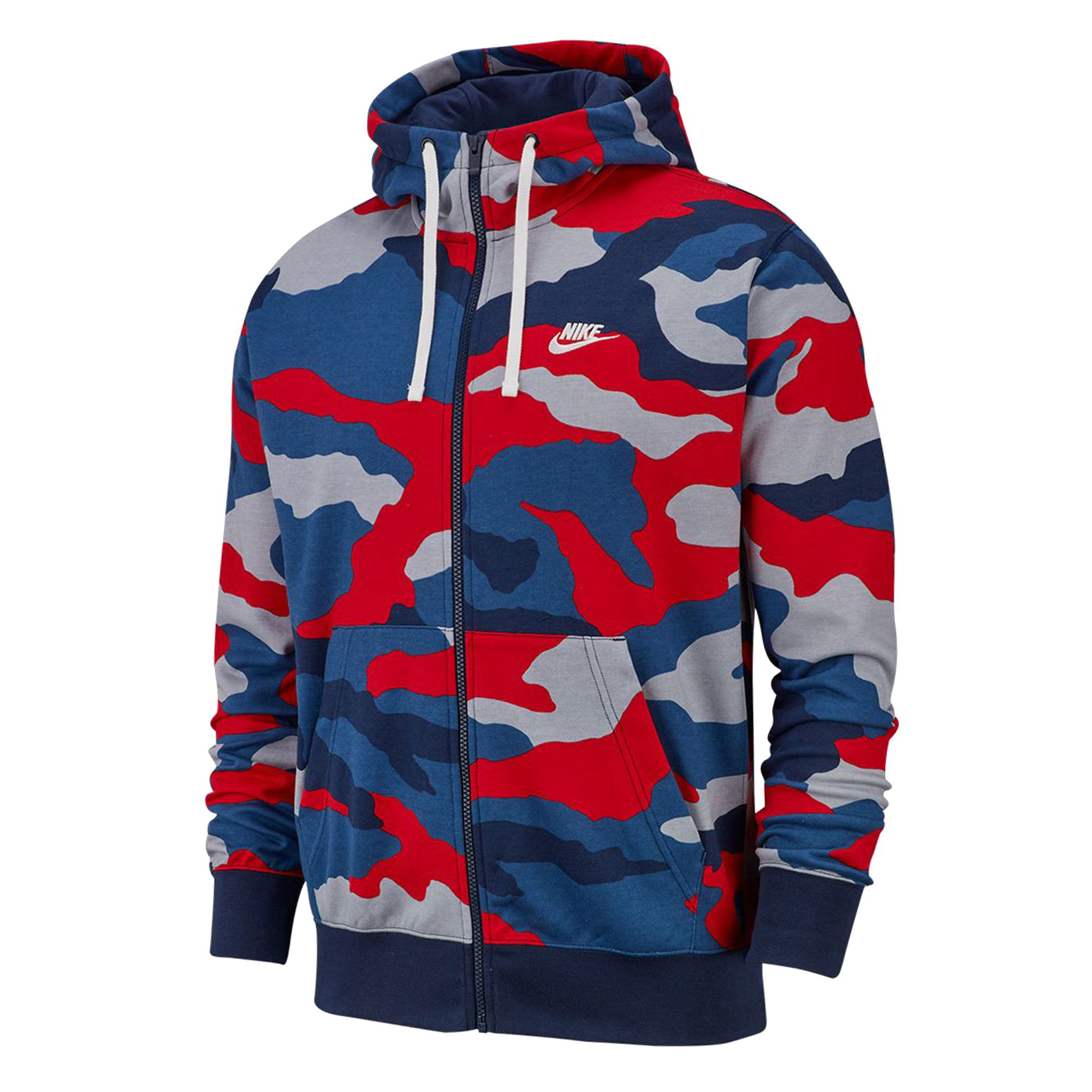 Nike Sportswear Club Full Zip French Terry Camouflage Hoodie Erkek Kapüşonlu Sweatshirt