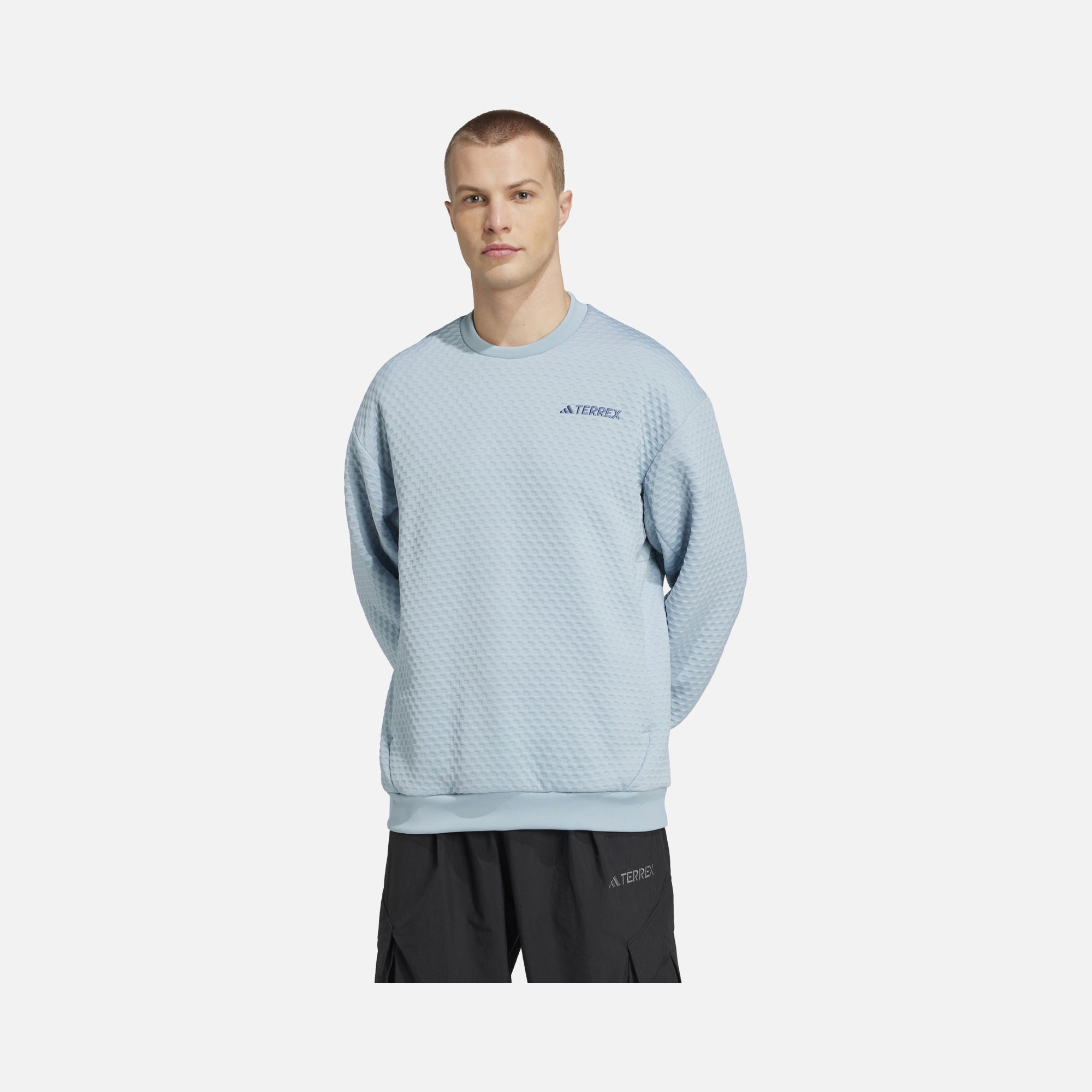 adidas Terrex Xploric Waffle Knit Crewneck Hiking Erkek Sweatshirt