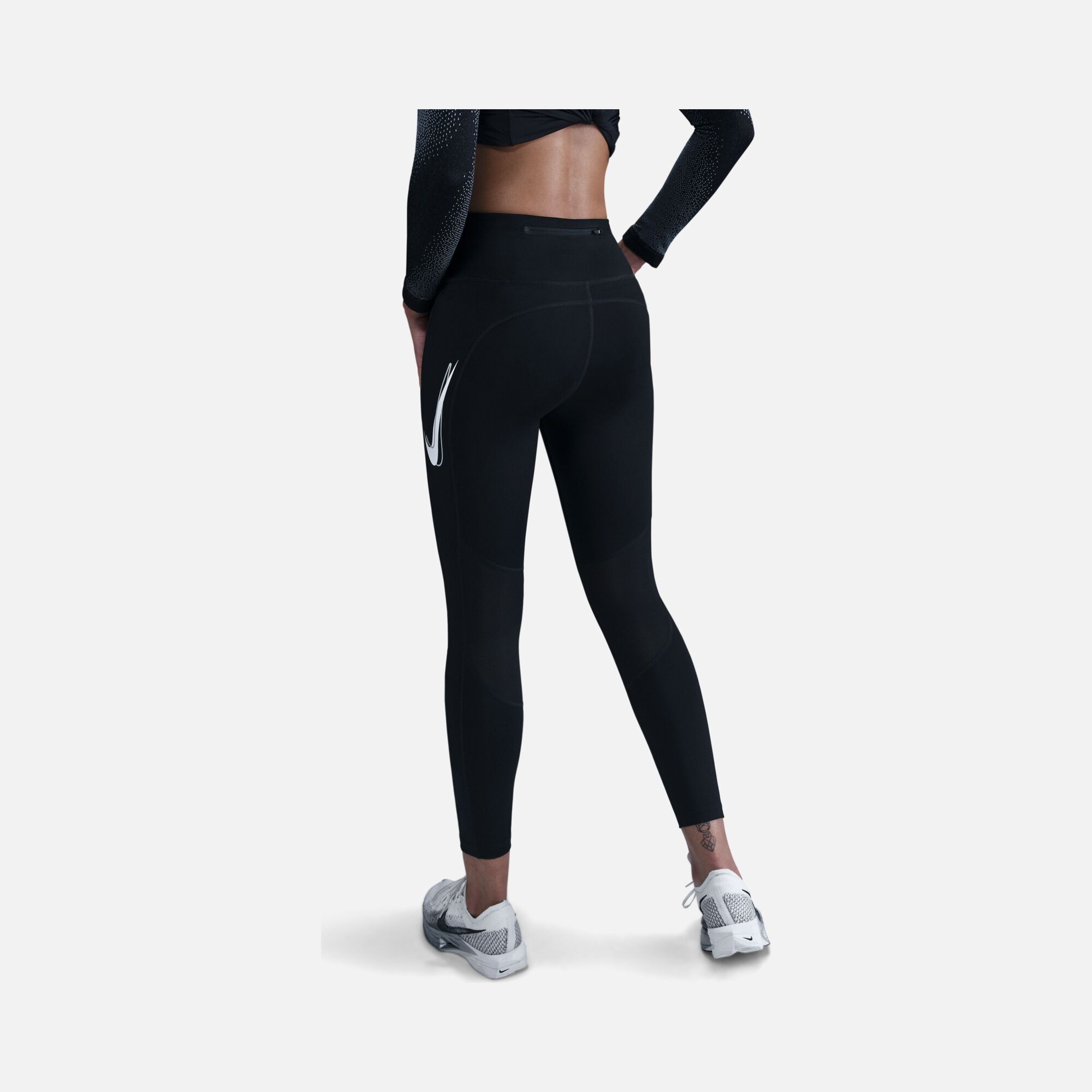 Nike Fast Dri-Fit Swoosh Graphic Mid-Rise 7/8 Running Kadın Tayt